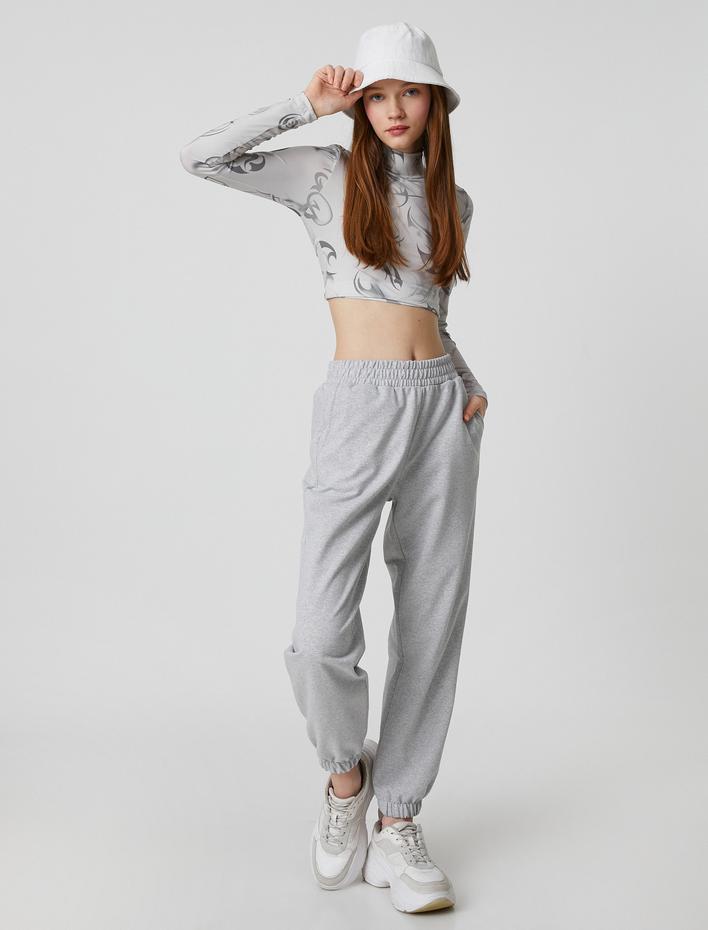  Jogger Eşofman Altı Cep Detaylı Beli Paçası Lastikli