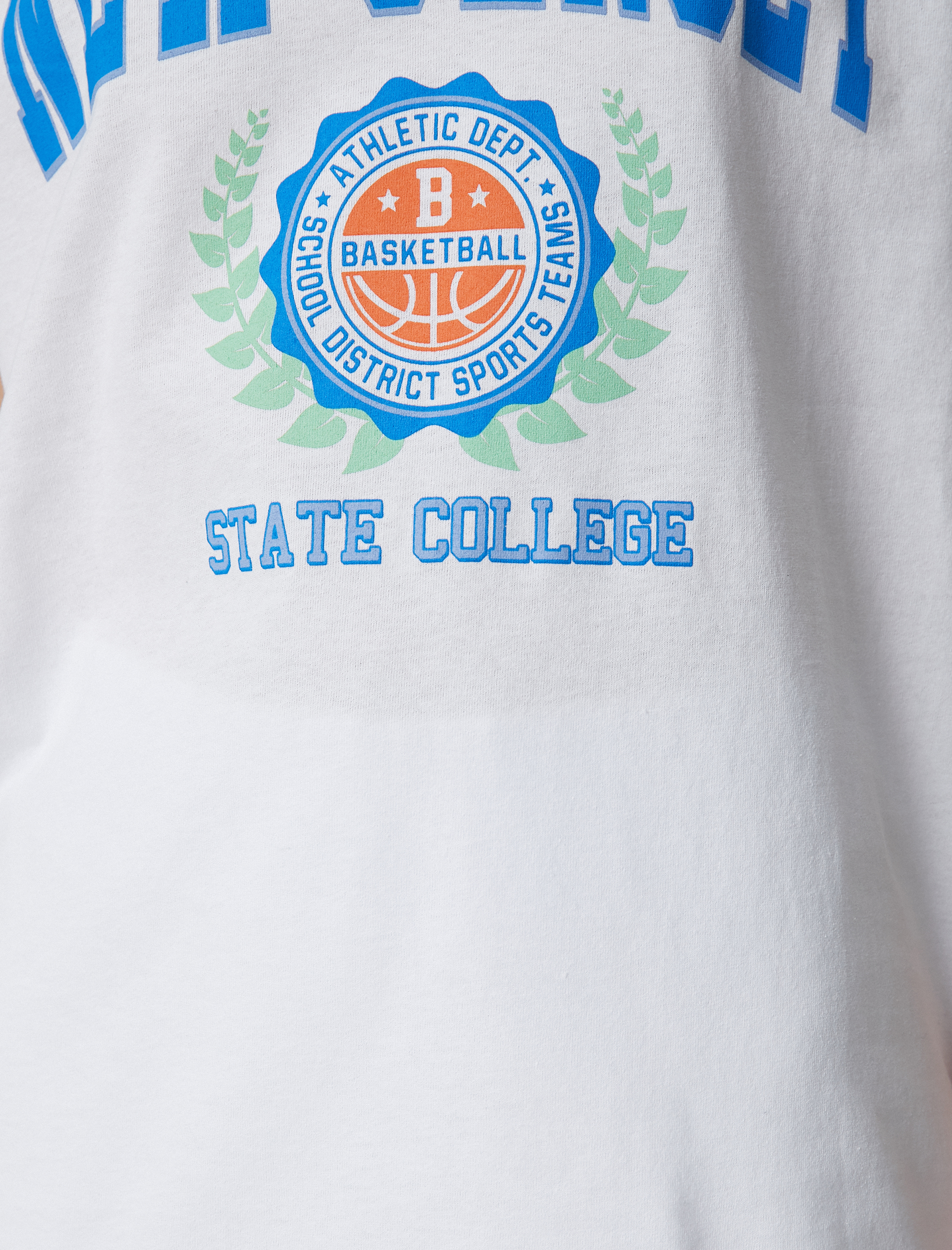   Baskılı Tişört Bisiklet Yaka Kısa Kollu Düz Kesim