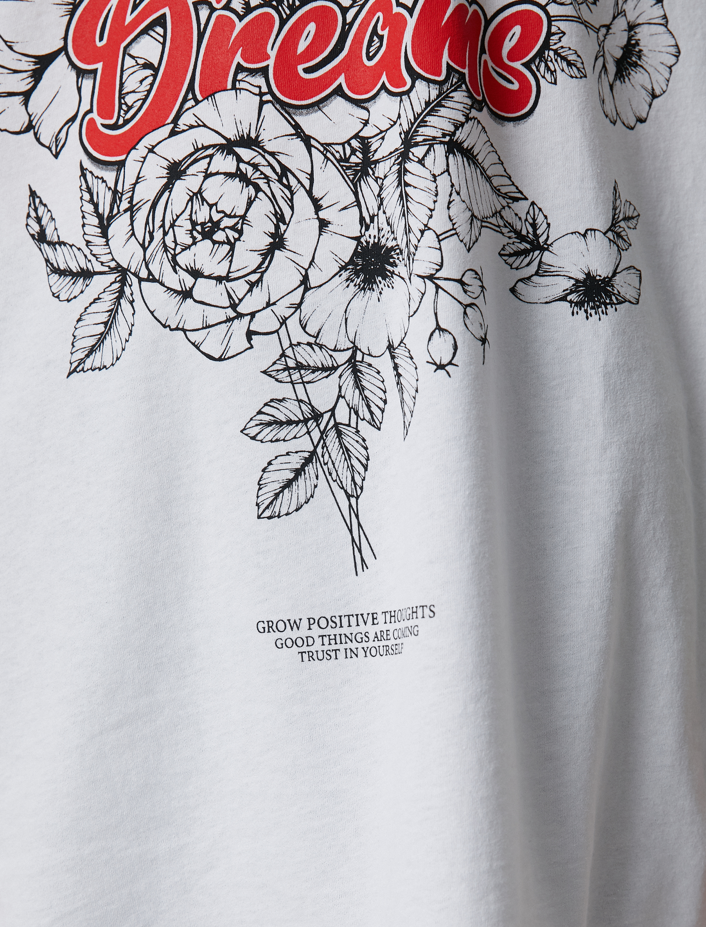   Oversize Tişört Slogan Baskılı Kısa Kollu Bisiklet Yaka