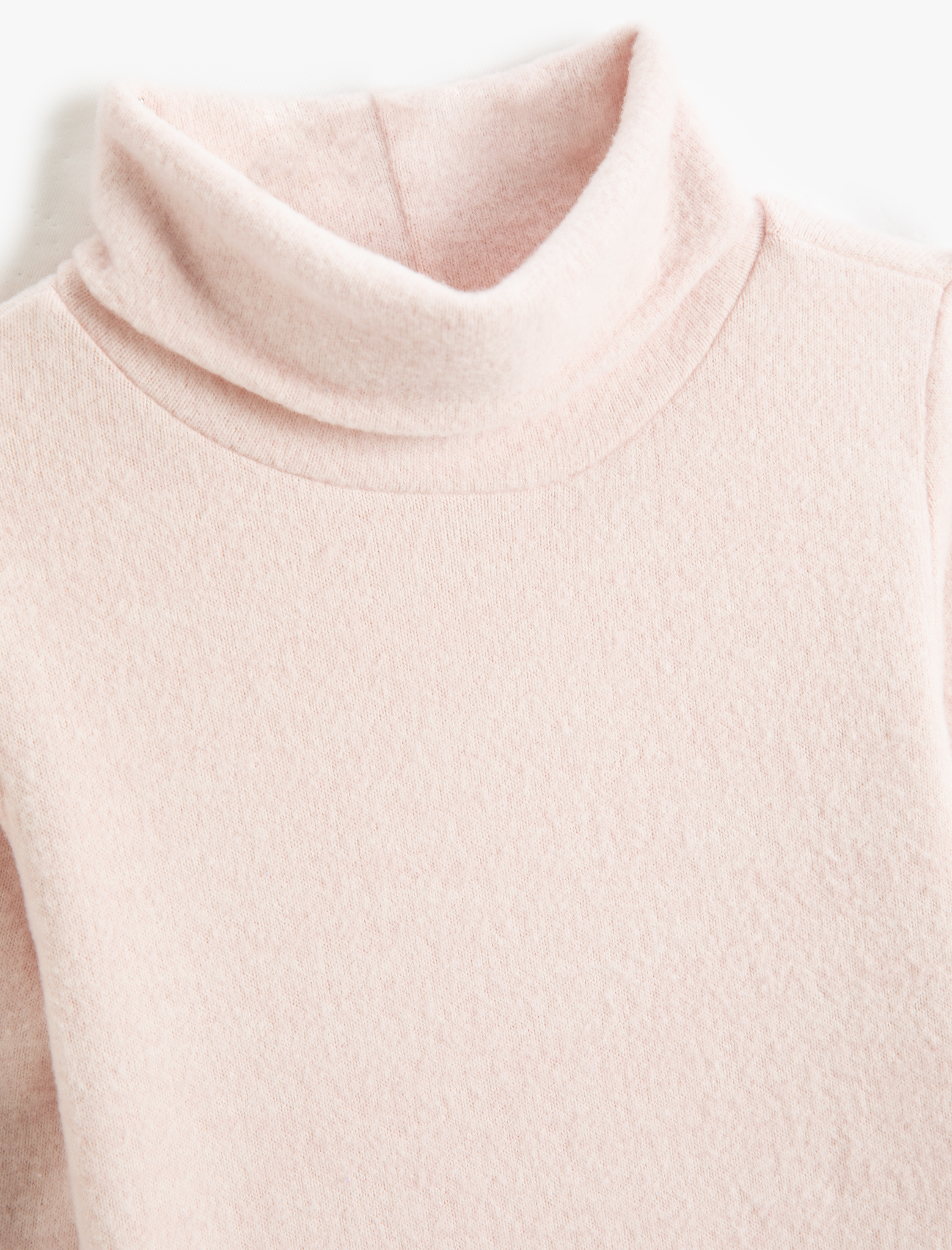  Kız Çocuk Basic Boğazlı Tişört Yumuşak Dokulu Uzun Kollu