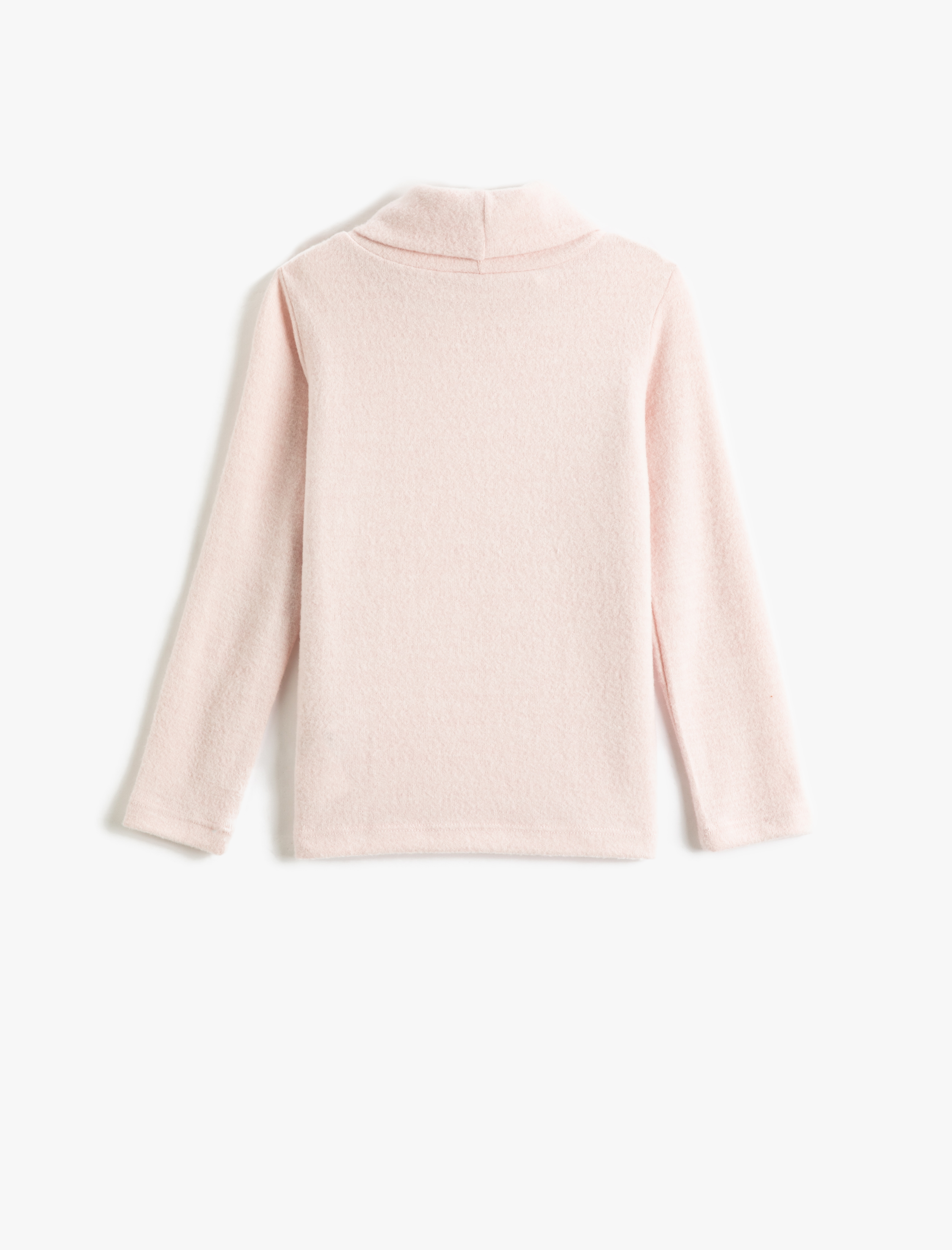  Kız Çocuk Basic Boğazlı Tişört Yumuşak Dokulu Uzun Kollu