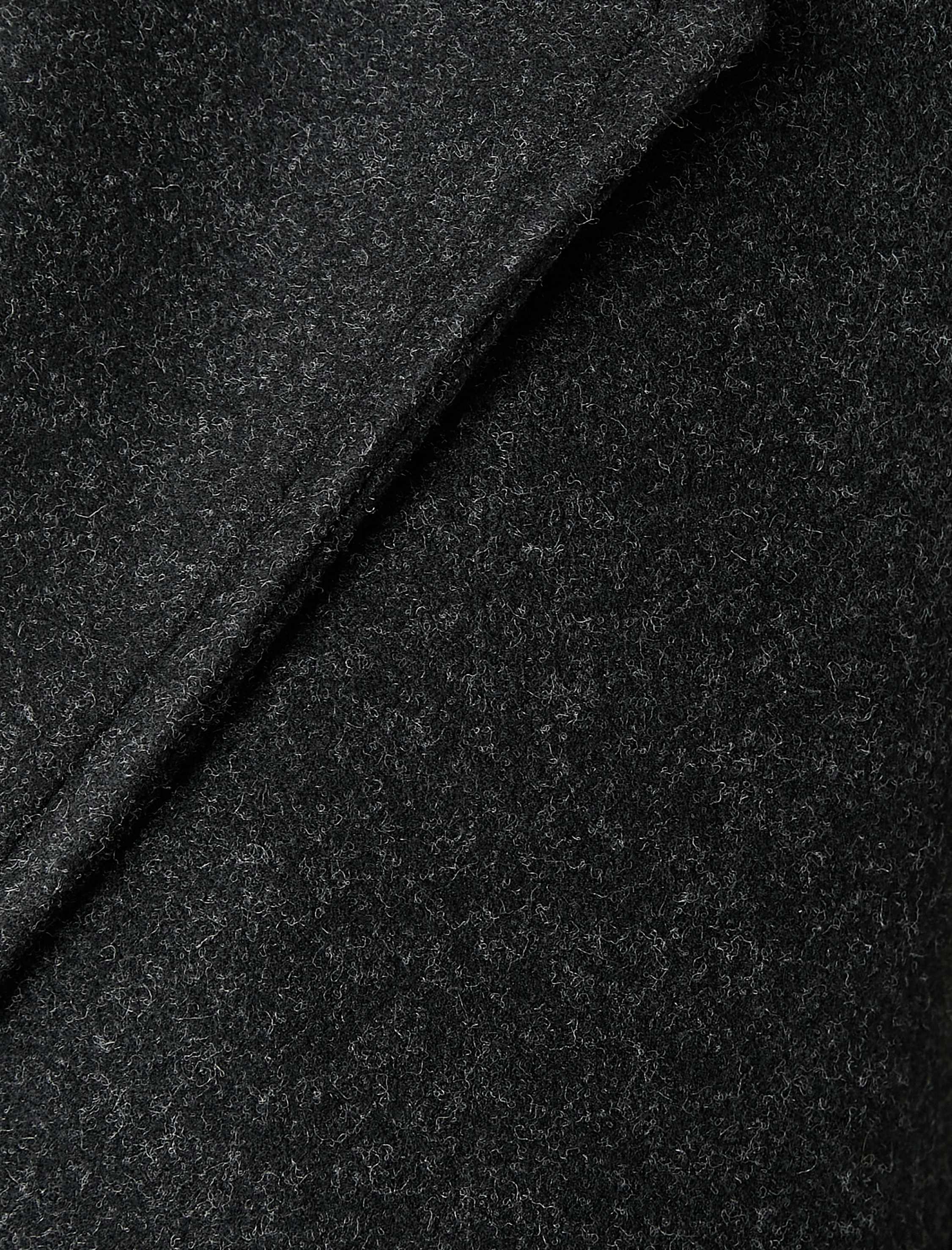   Oversize Yünlü Kaşe Kaban Yakası Çıkarılabilir Peluş Detaylı