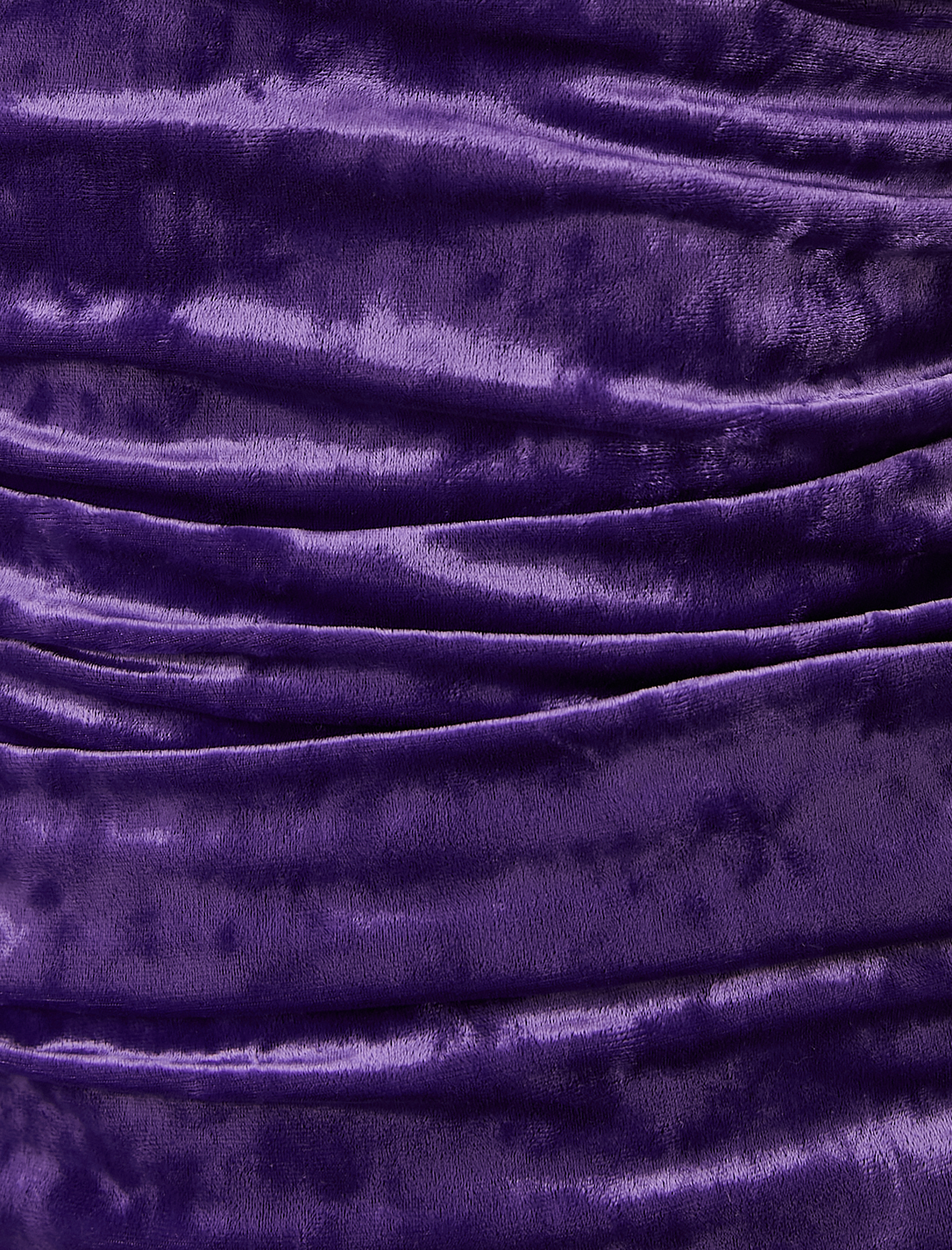   Kadife Mini Parti Elbisesi Drapeli Volanlı Uzun Kollu Fiyonk Detaylı