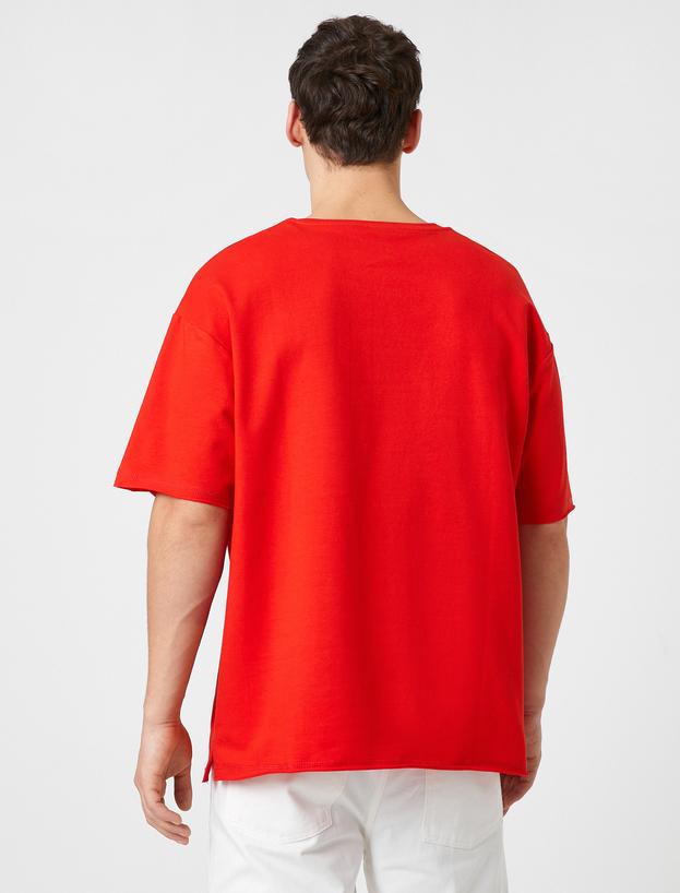   Basic Oversize Tişört Bisiklet Yaka Yarım Kollu