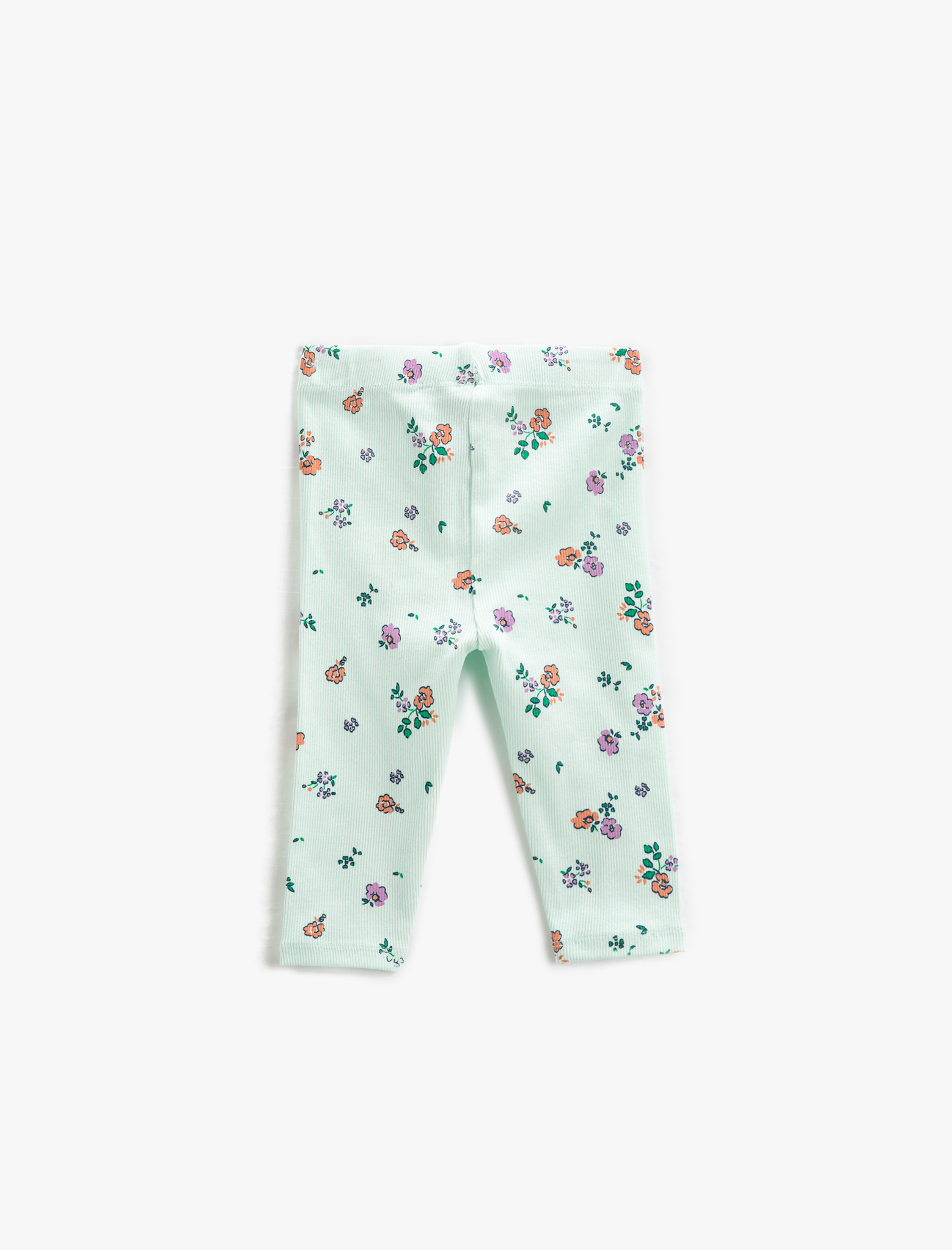  Kız Bebek Tayt Çiçekli Fitilli Beli Lastikli Bağlama ve Cep Detaylı