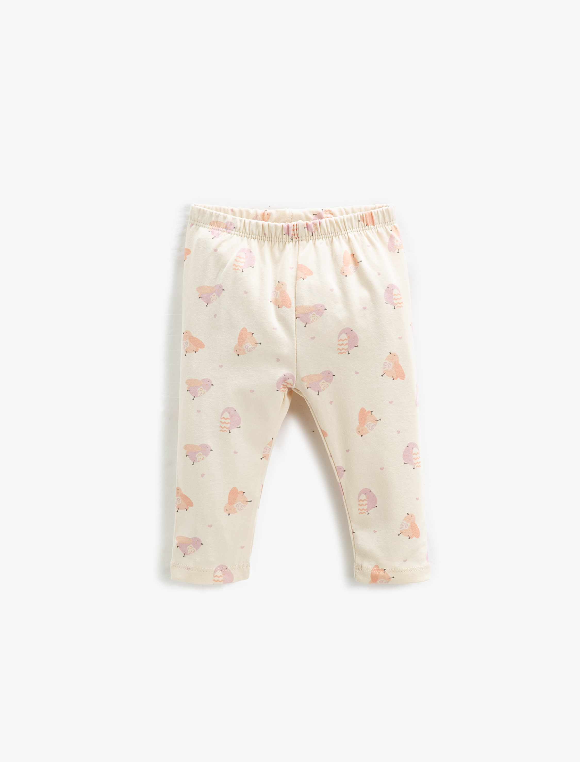  Kız Bebek Tayt Kuş Baskılı Beli Lastikli