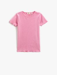 Basic Tişört Slim Fit Kısa Kollu Bisiklet Yaka Ribanalı