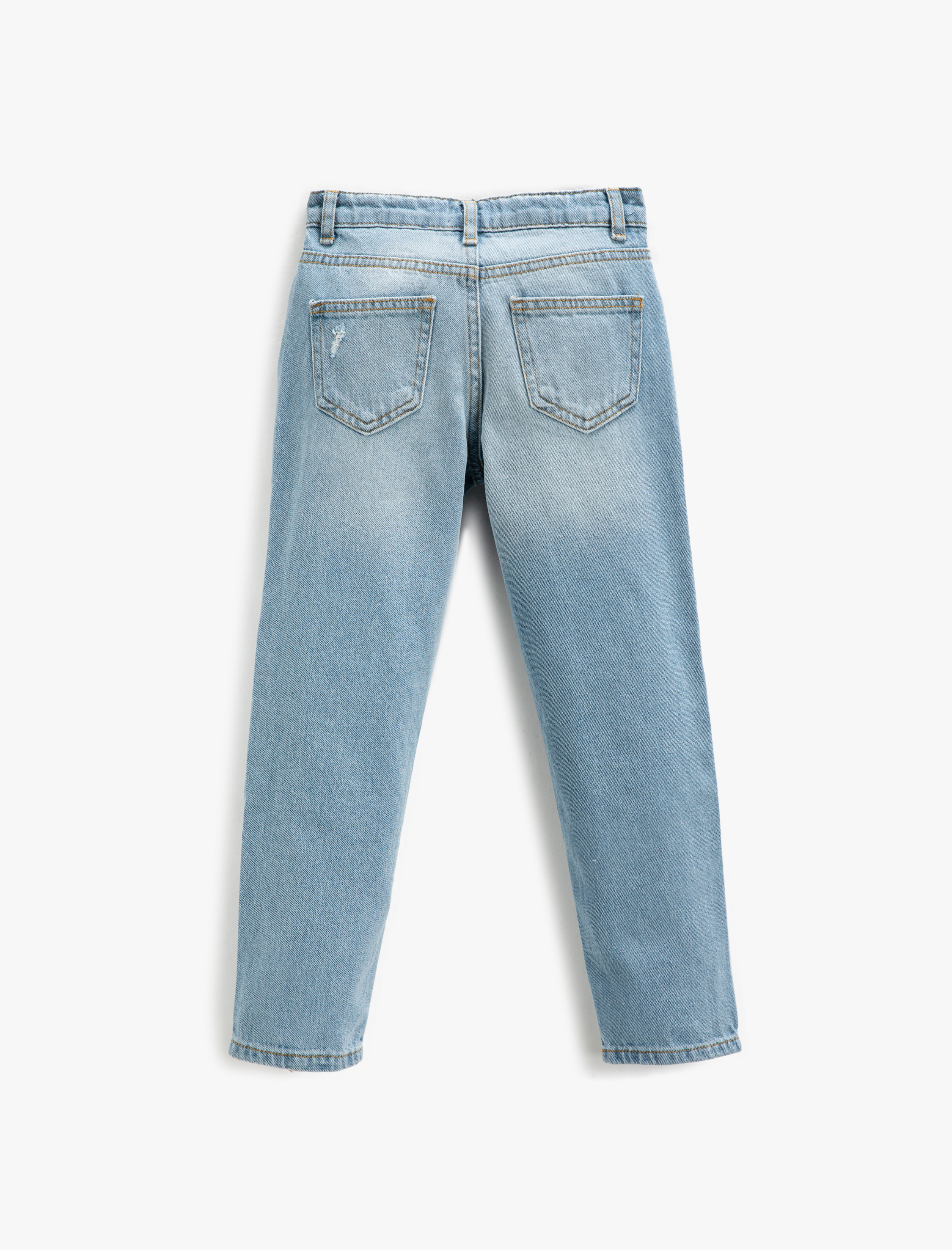 Koton Kot Pantolon Rahat Kesim Pamuklu - Loose Jean Beli Ayarlanabilir Lastikli. 2