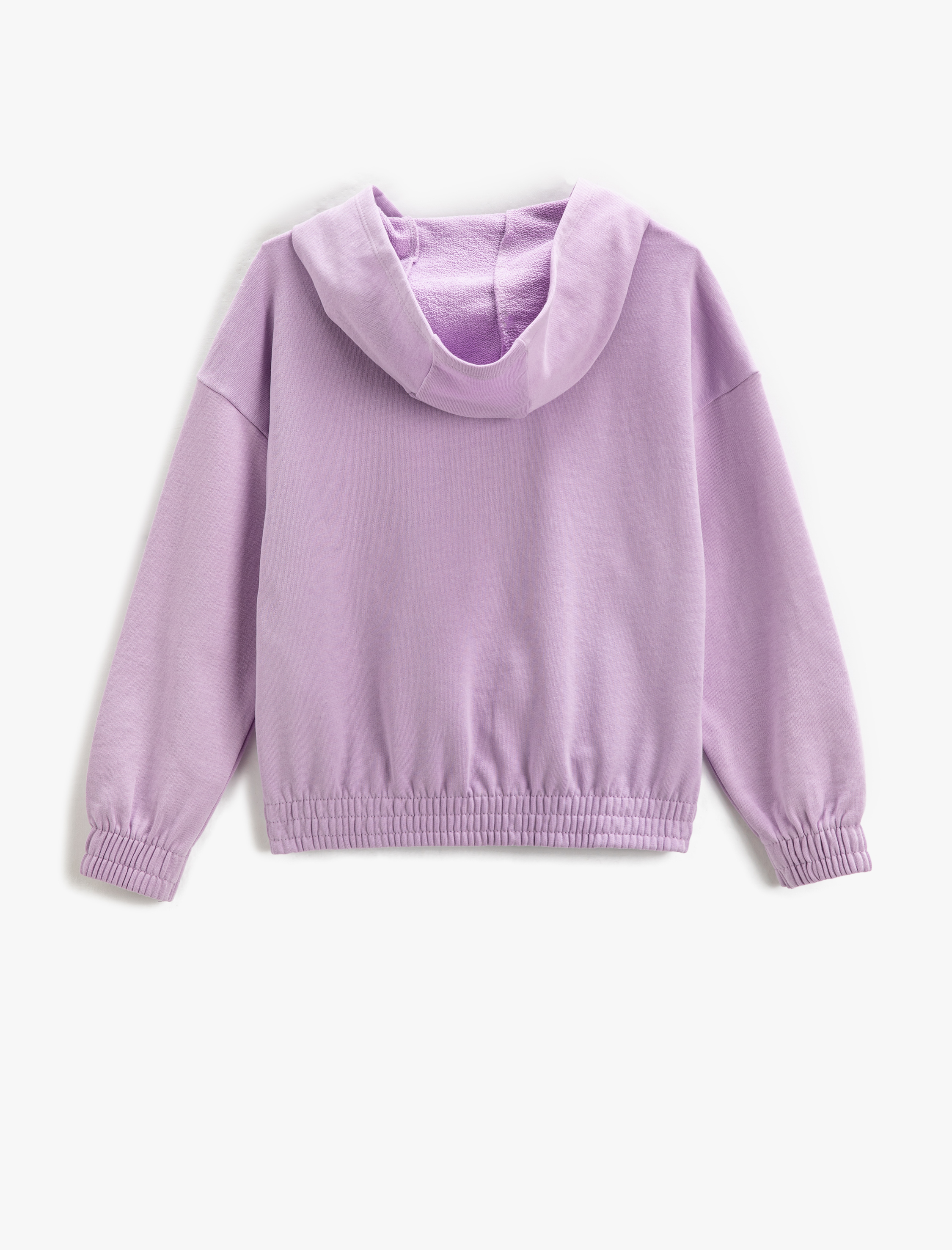  Kız Çocuk Fermuarlı Sweatshirt Kapşonlu Uzun Kollu Cepli