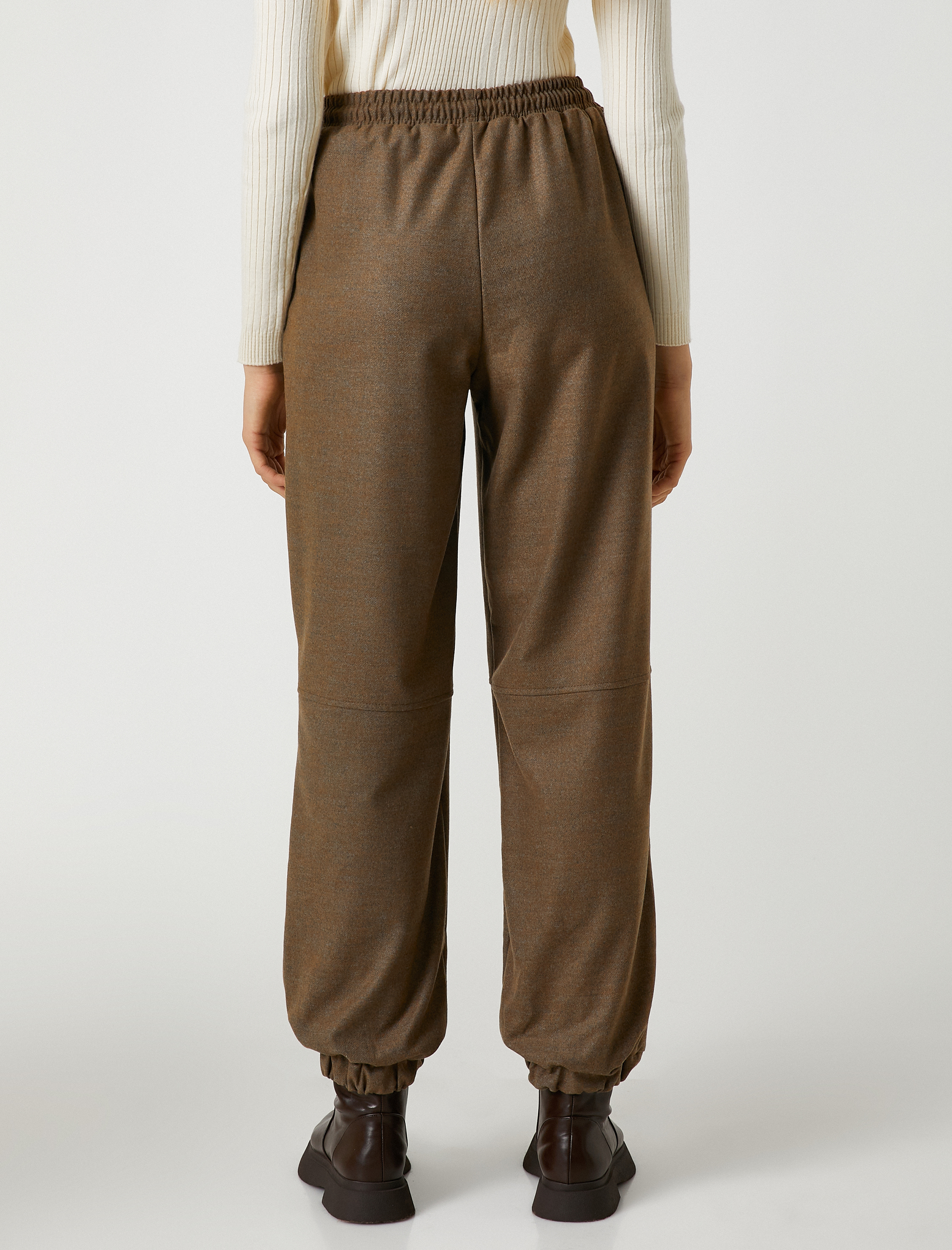   Jogger Pantolon Beli Lastikli Bağcıklı Kumaş