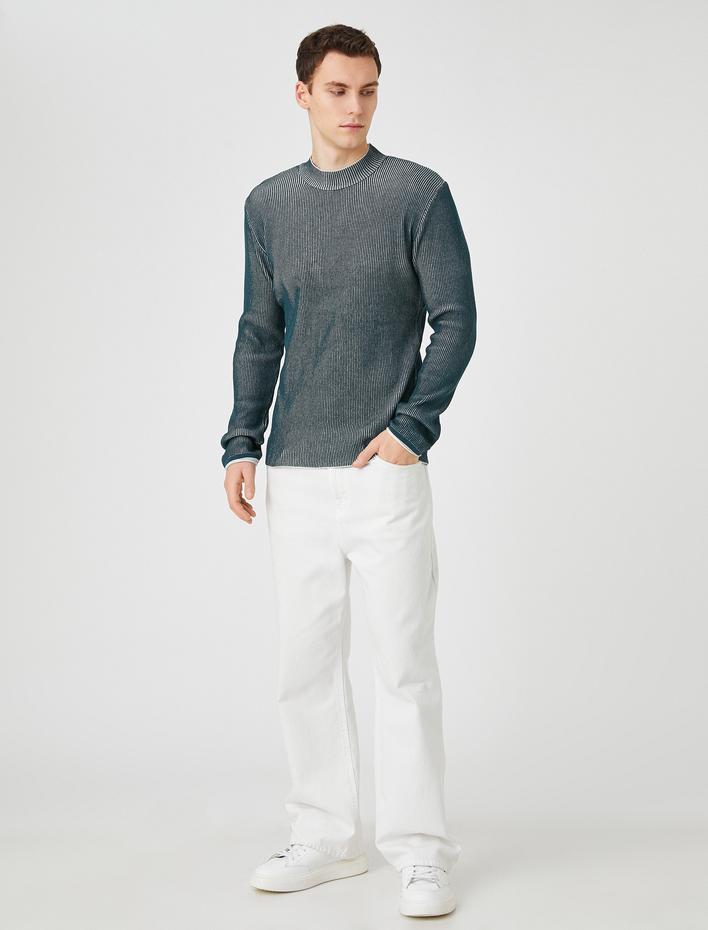  Basic Triko Kazak Yarım Balıkçı Yaka Dar Kesim