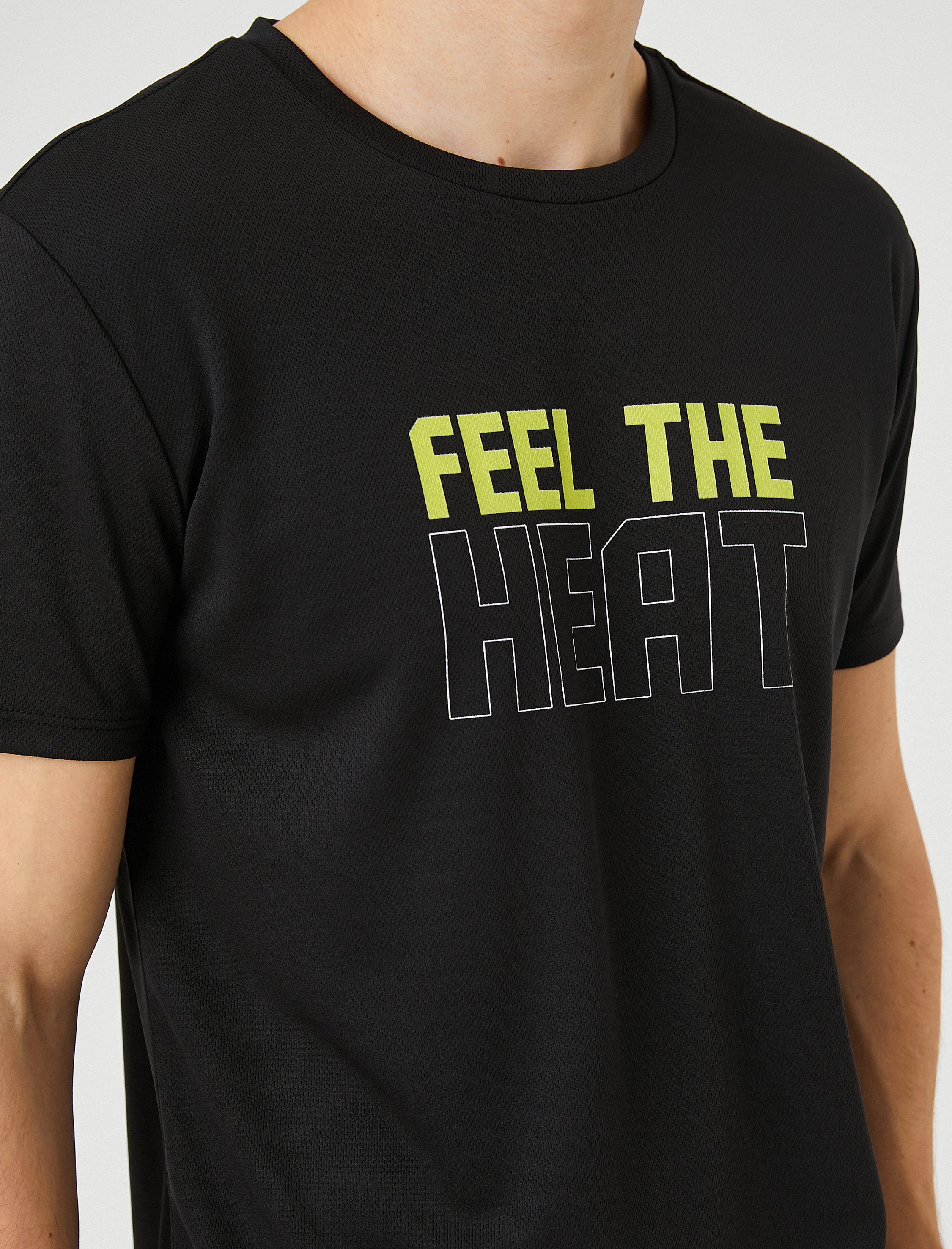   Spor Tişört Slogan Baskılı Bisiklet Yaka Kısa Kollu Nefes Alan Kumaş