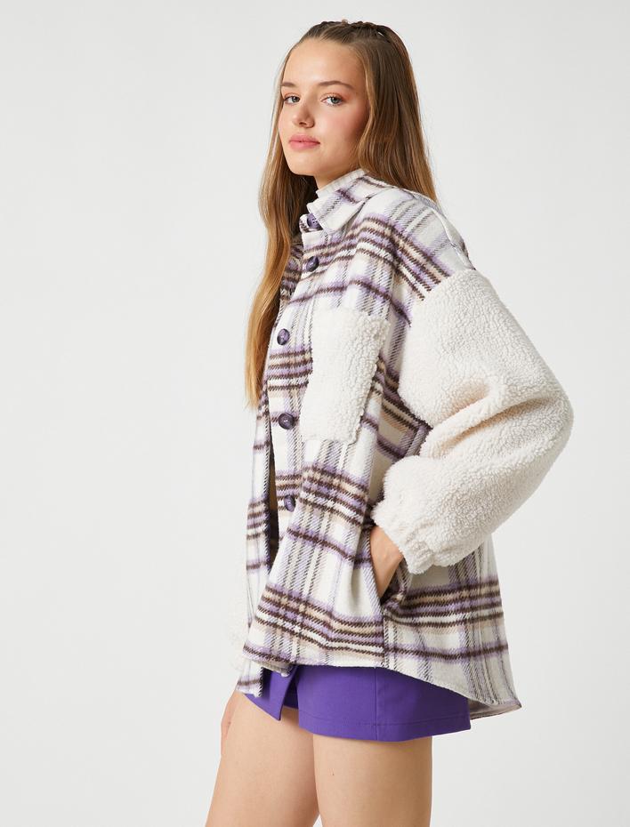  Oduncu Gömlek Ceket Oversize Detaylı Cepli Düğmeli