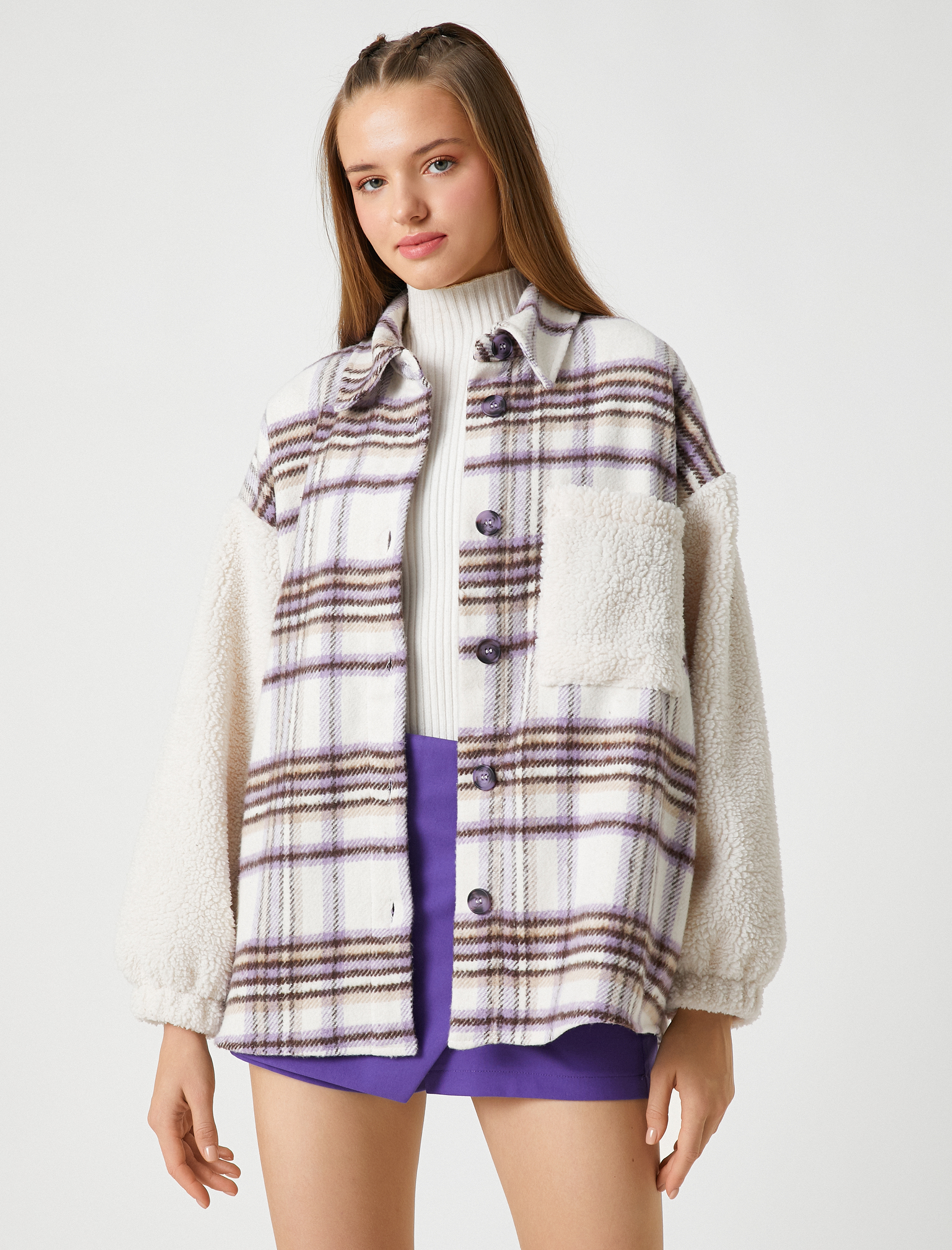   Oduncu Gömlek Ceket Oversize Detaylı Cepli Düğmeli