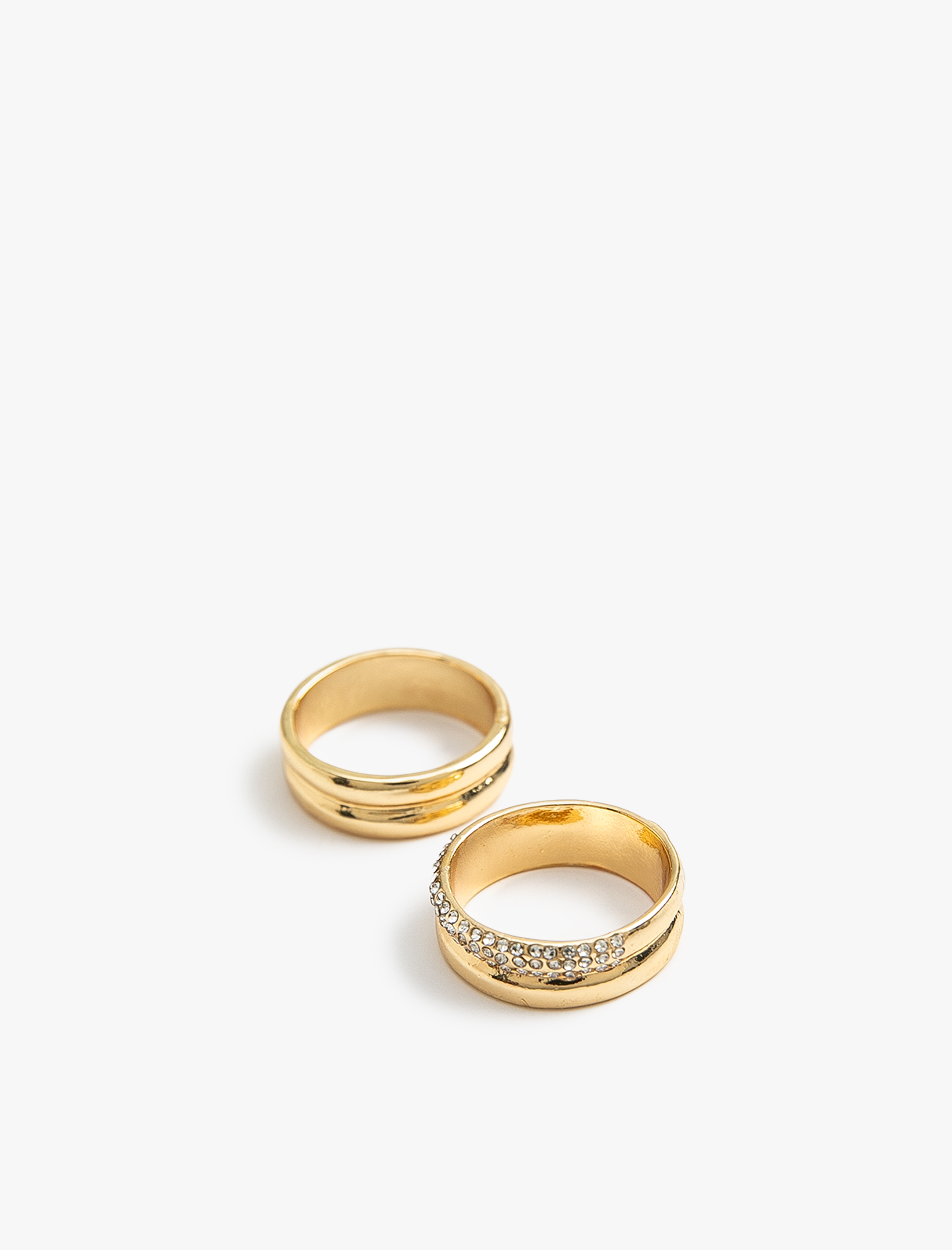  Kadın Alyans Yüzük 2'li Parlak Taşlı