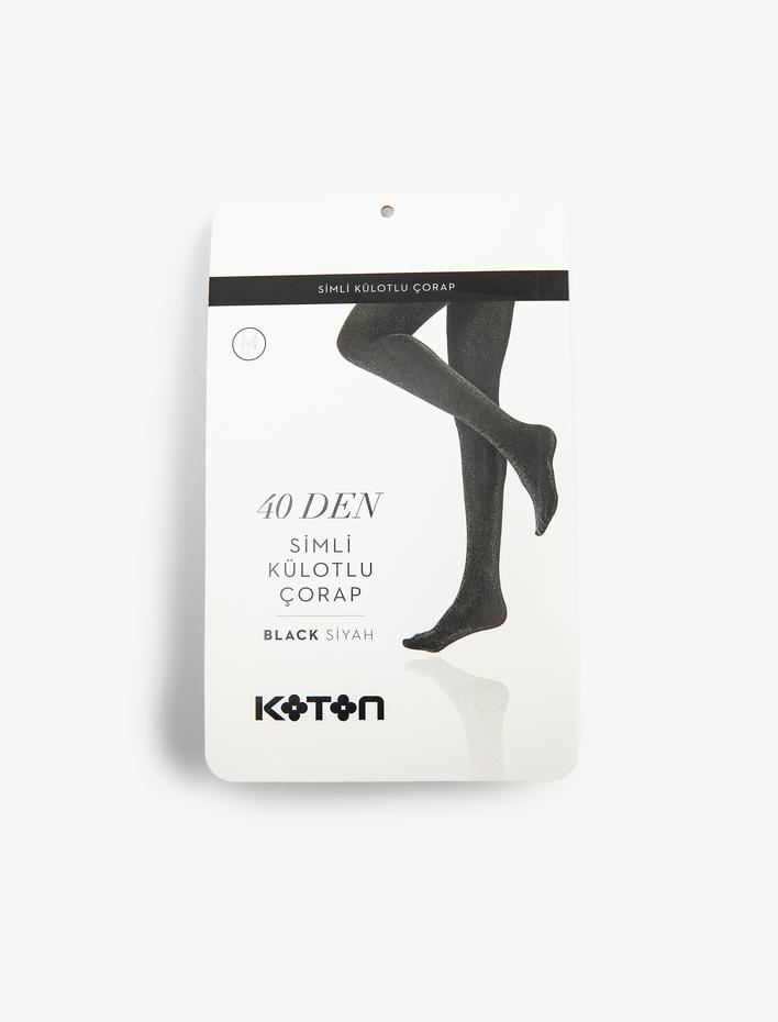 Kadın Simli Külotlu Çorap 40 Den - Melis Ağazat X Koton
