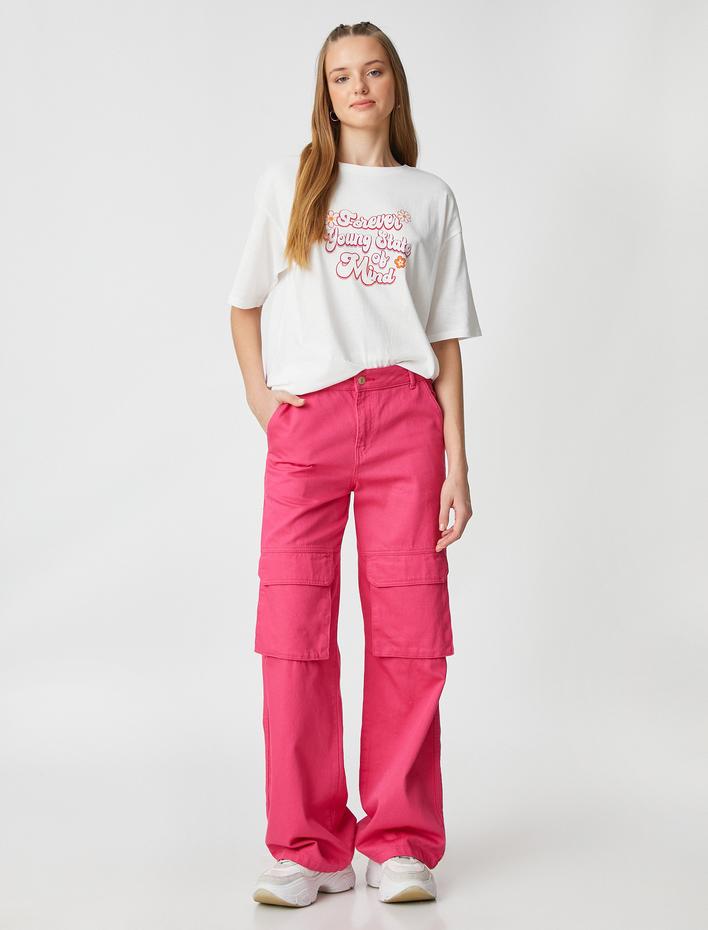  Sırt Baskılı Tişört Bisiklet Yaka Kısa Kollu