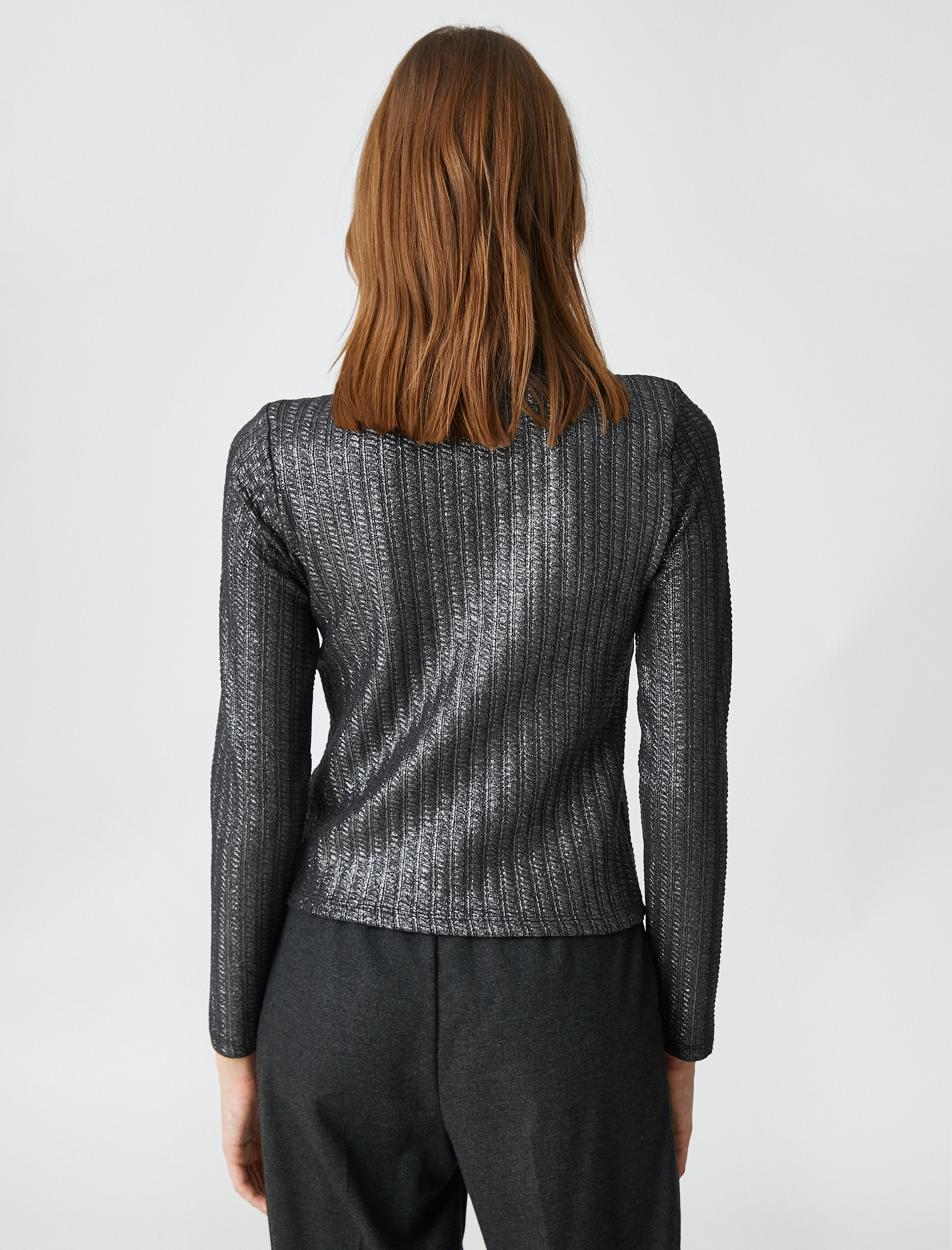   Koton X Şahika Ercümen - Yarım Balıkçı Yaka Parlak Uzun Kollu Tişört