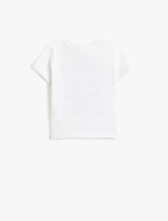 Erkek Bebek Kısa Kollu Tişört Bisiklet Yaka Baskılı