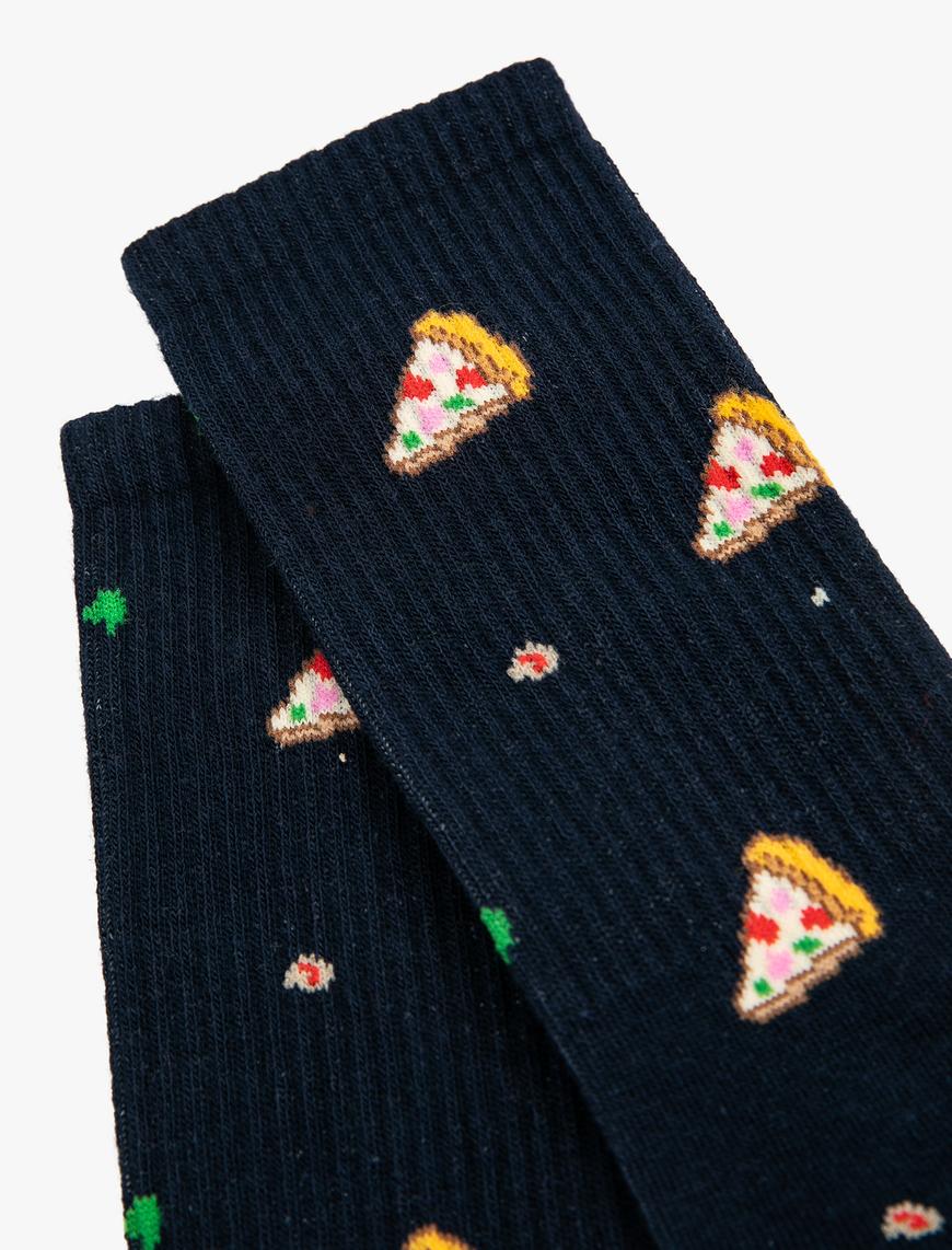  Erkek Pizza Desenli Soket Çorap