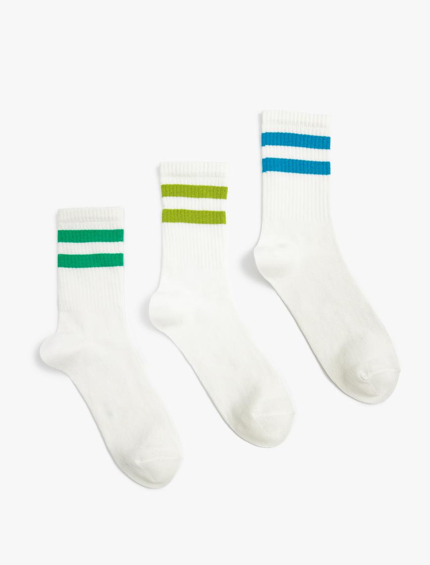  Kadın 3'lü Kolej Soket Çorap Seti