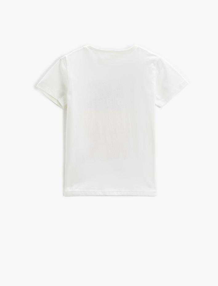 Erkek Çocuk Kısa Kollu Tişört Bisiklet Yaka Baskılı