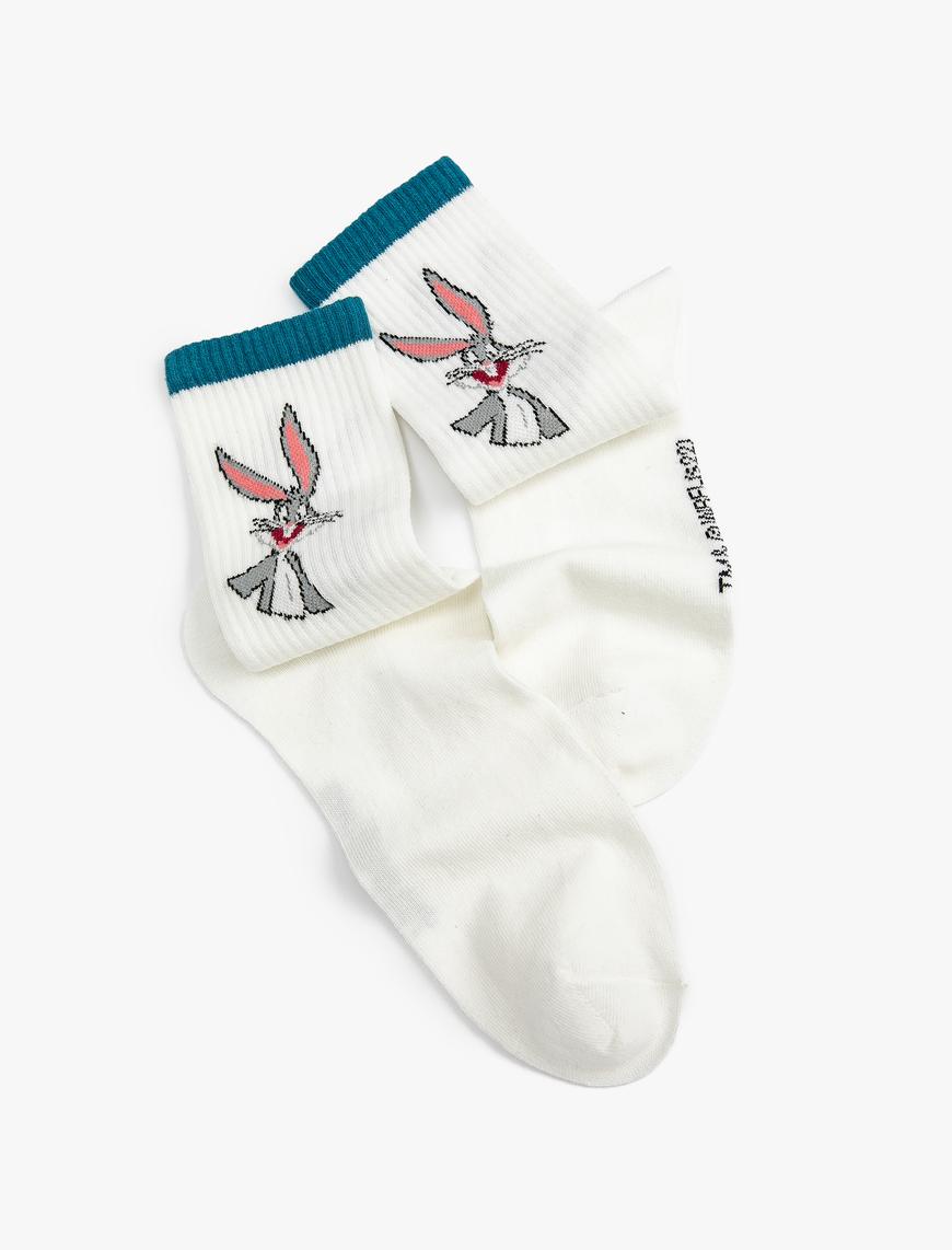  Erkek Bugs Bunny Soket Çorap Lisanslı İşlemeli