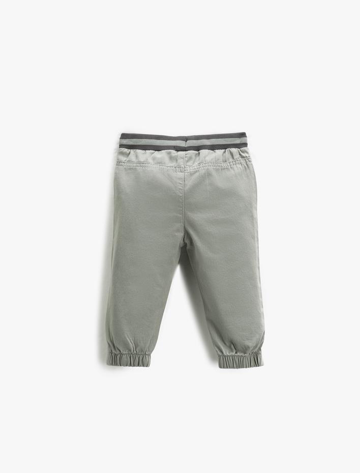 Erkek Bebek Basic Jogger Pantolon Cepli Beli Bağlamalı Pamuklu