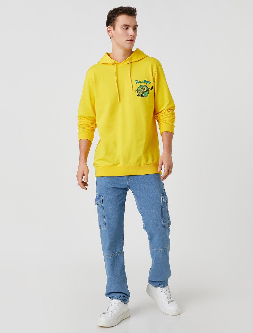   Rick and Morty Kapşonlu Sweatshirt Lisanslı Baskılı