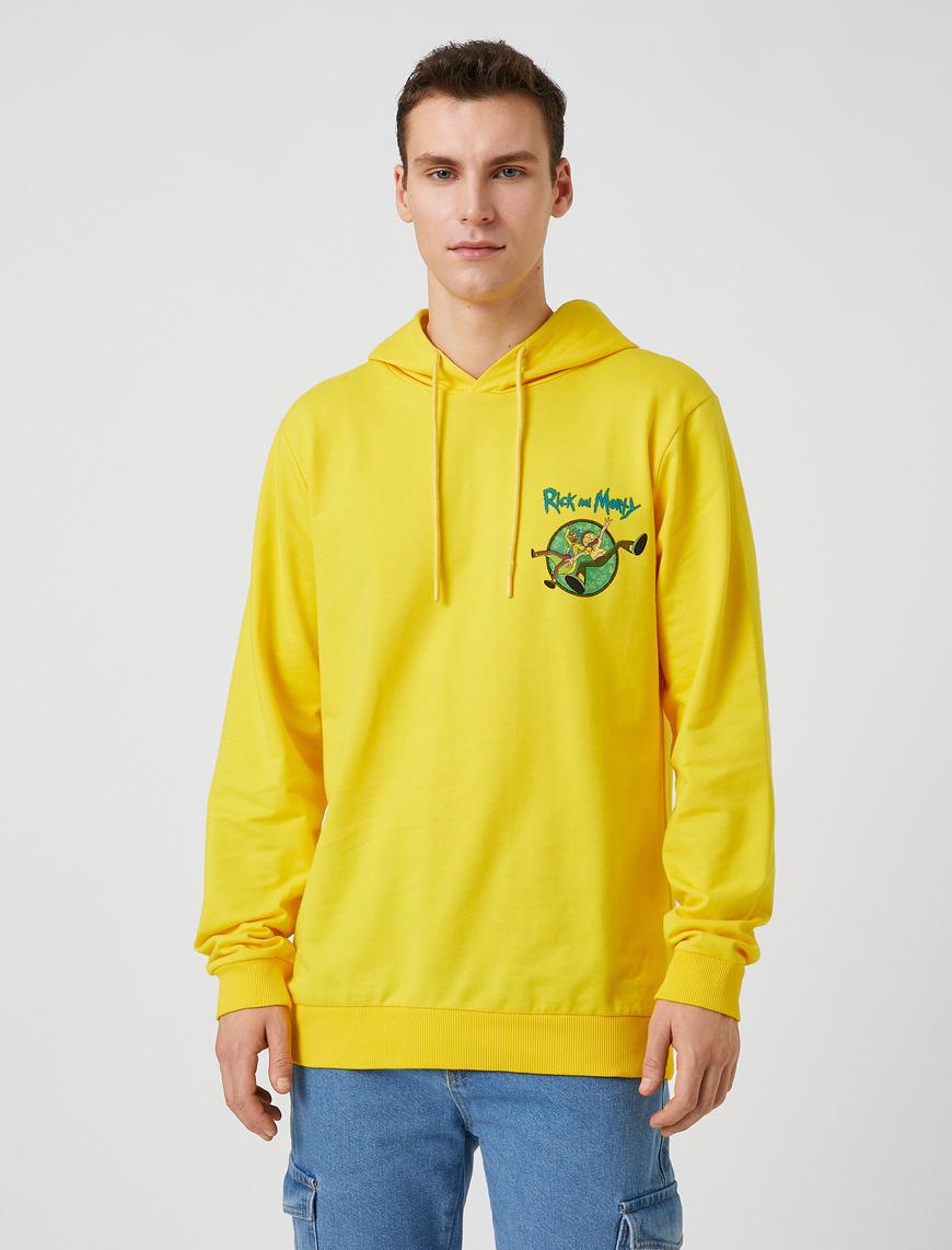   Rick and Morty Kapşonlu Sweatshirt Lisanslı Baskılı