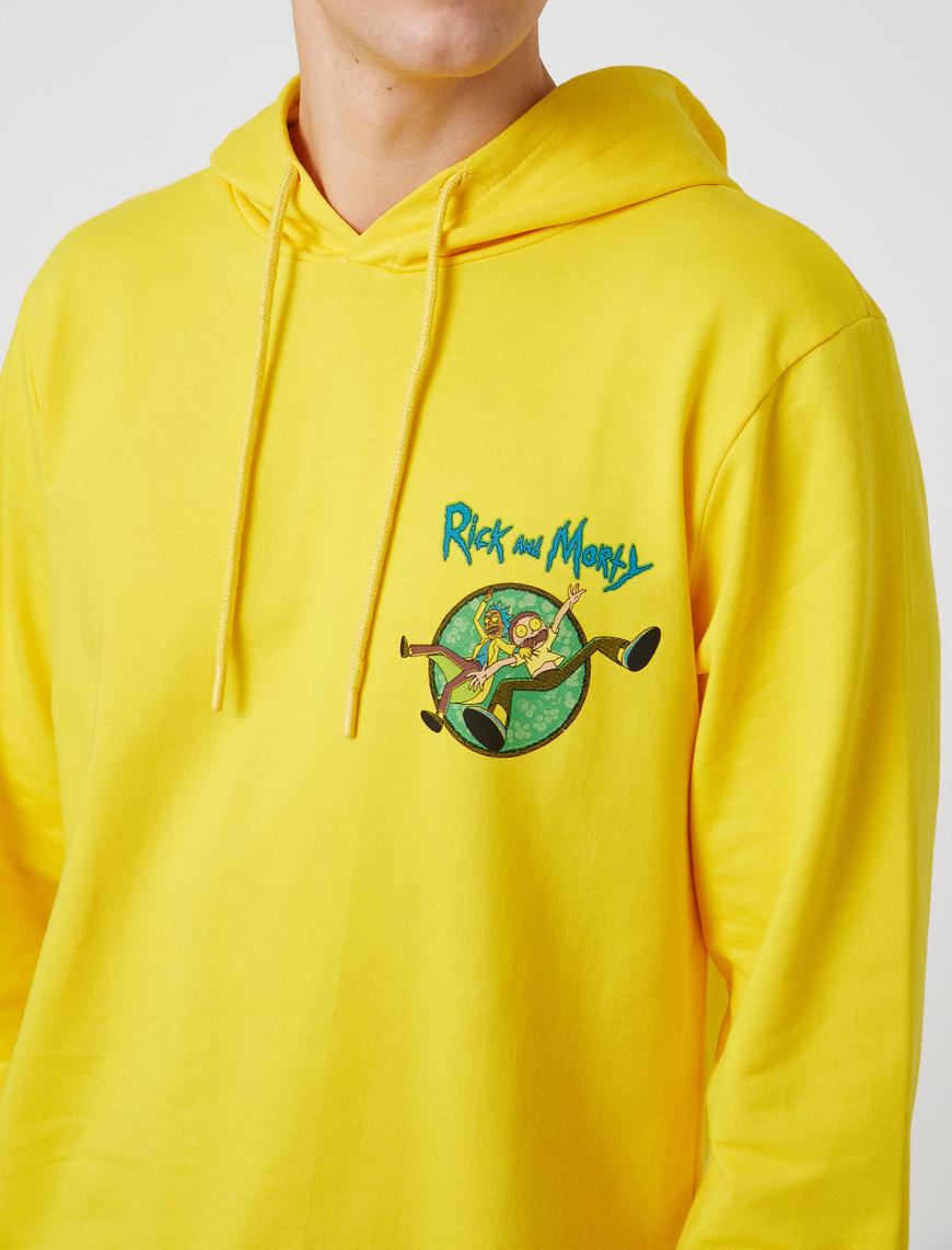   Rick and Morty Kapşonlu Sweatshirt Lisanslı Baskılı