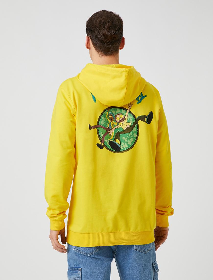   Rick and Morty Kapşonlu Sweatshirt Lisanslı Baskılı