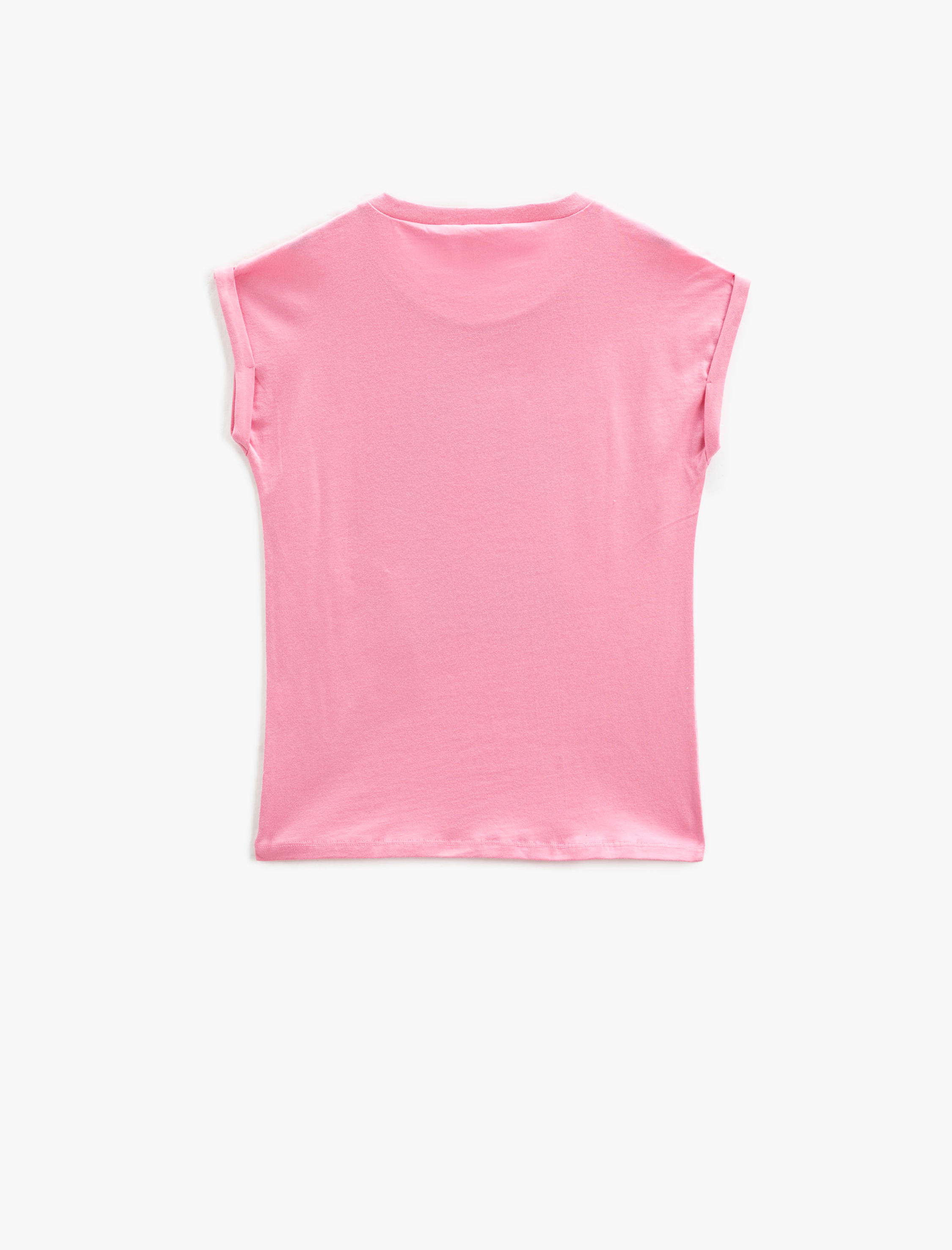  Kız Çocuk Tişört Unicorn Pul Payet İşlemeli Kolsuz Bisiklet Yaka