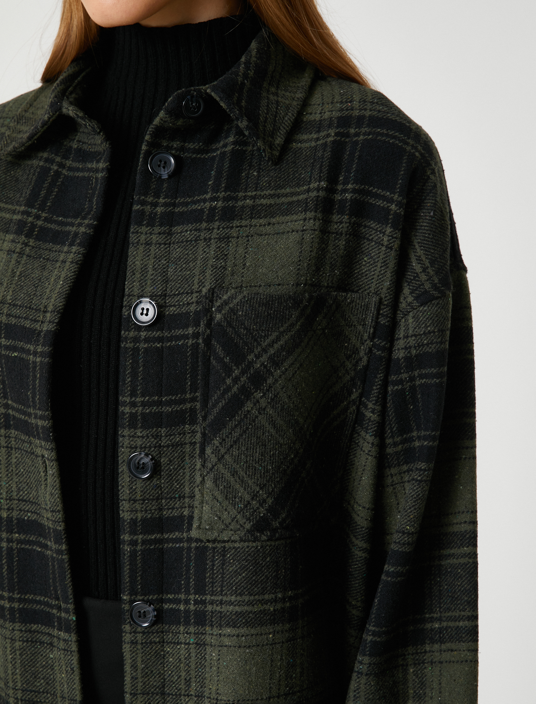   Oduncu Gömlek Ceket Sırt Baskılı Uzun Kollu