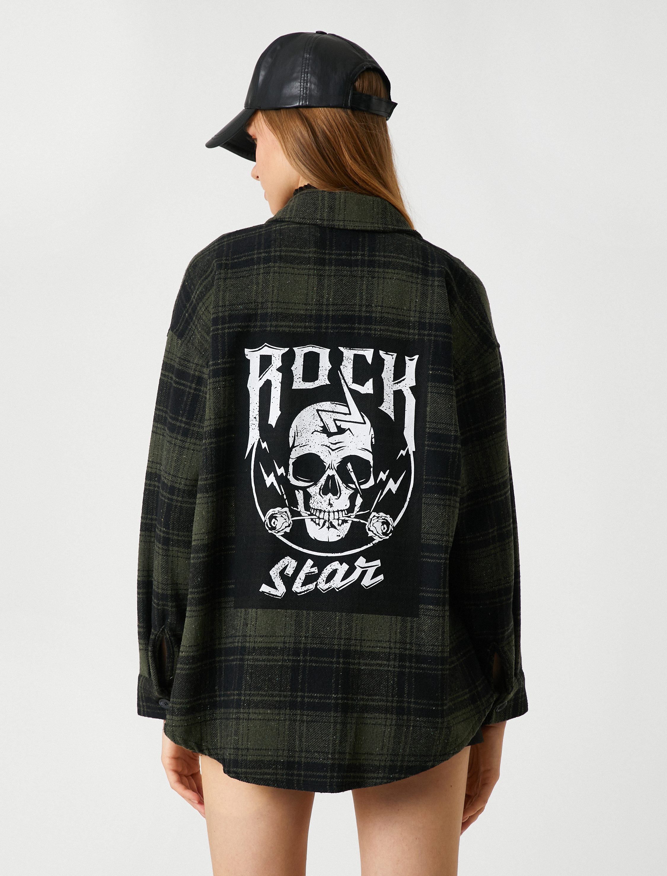   Oduncu Gömlek Ceket Sırt Baskılı Uzun Kollu