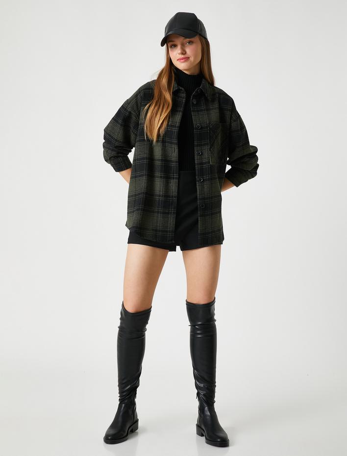  Oduncu Gömlek Ceket Sırt Baskılı Uzun Kollu