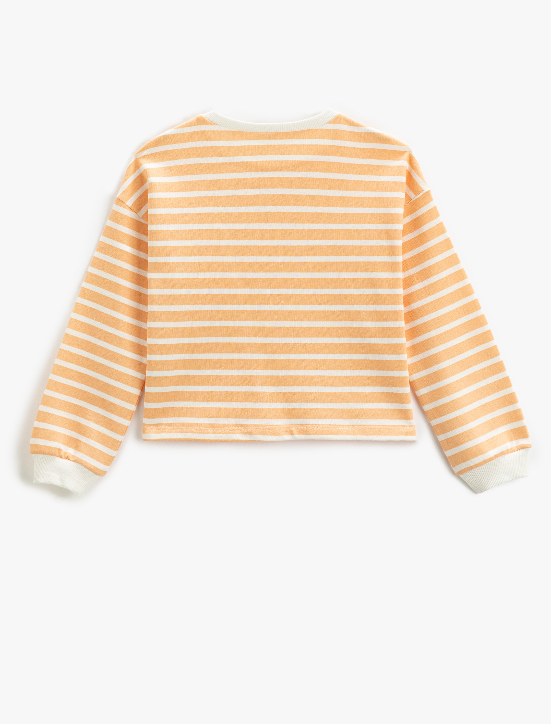  Kız Çocuk Crop Sweatshirt Bisiklet Yaka Yumuşak Dokulu