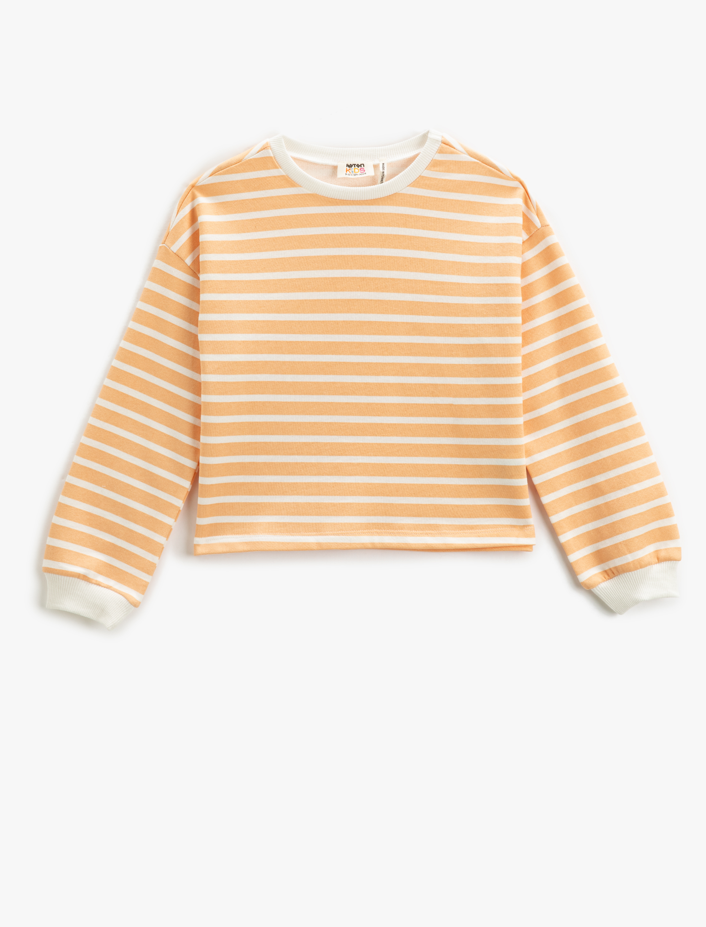  Kız Çocuk Crop Sweatshirt Bisiklet Yaka Yumuşak Dokulu