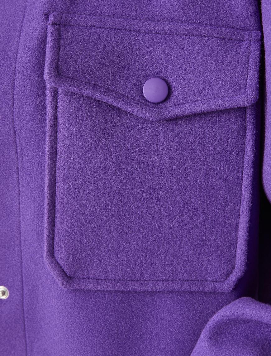   Oversize Gömlek Ceket Çıtçıtlı Cepli