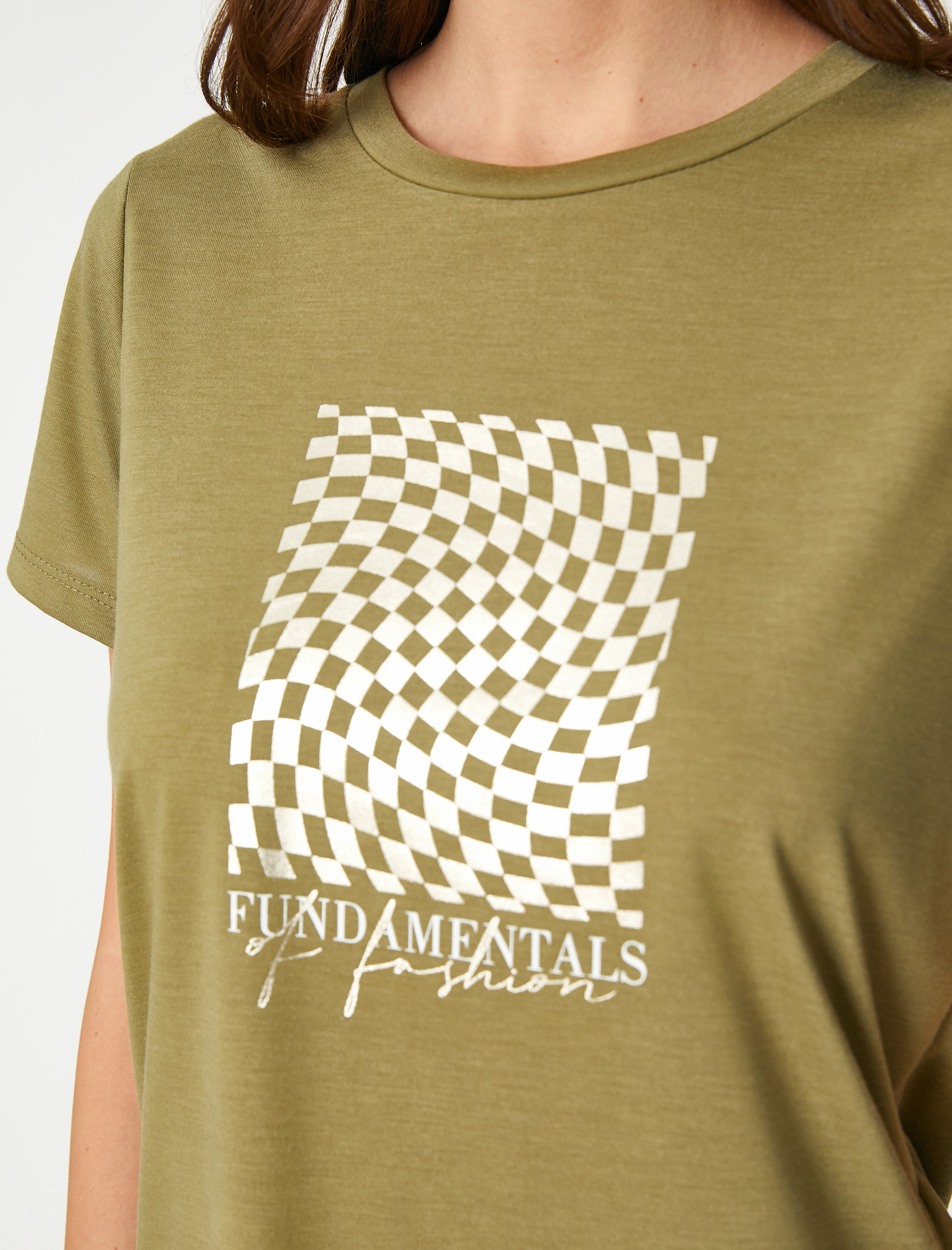   Baskılı Tişört Kısa Kollu Bisiklet Yaka