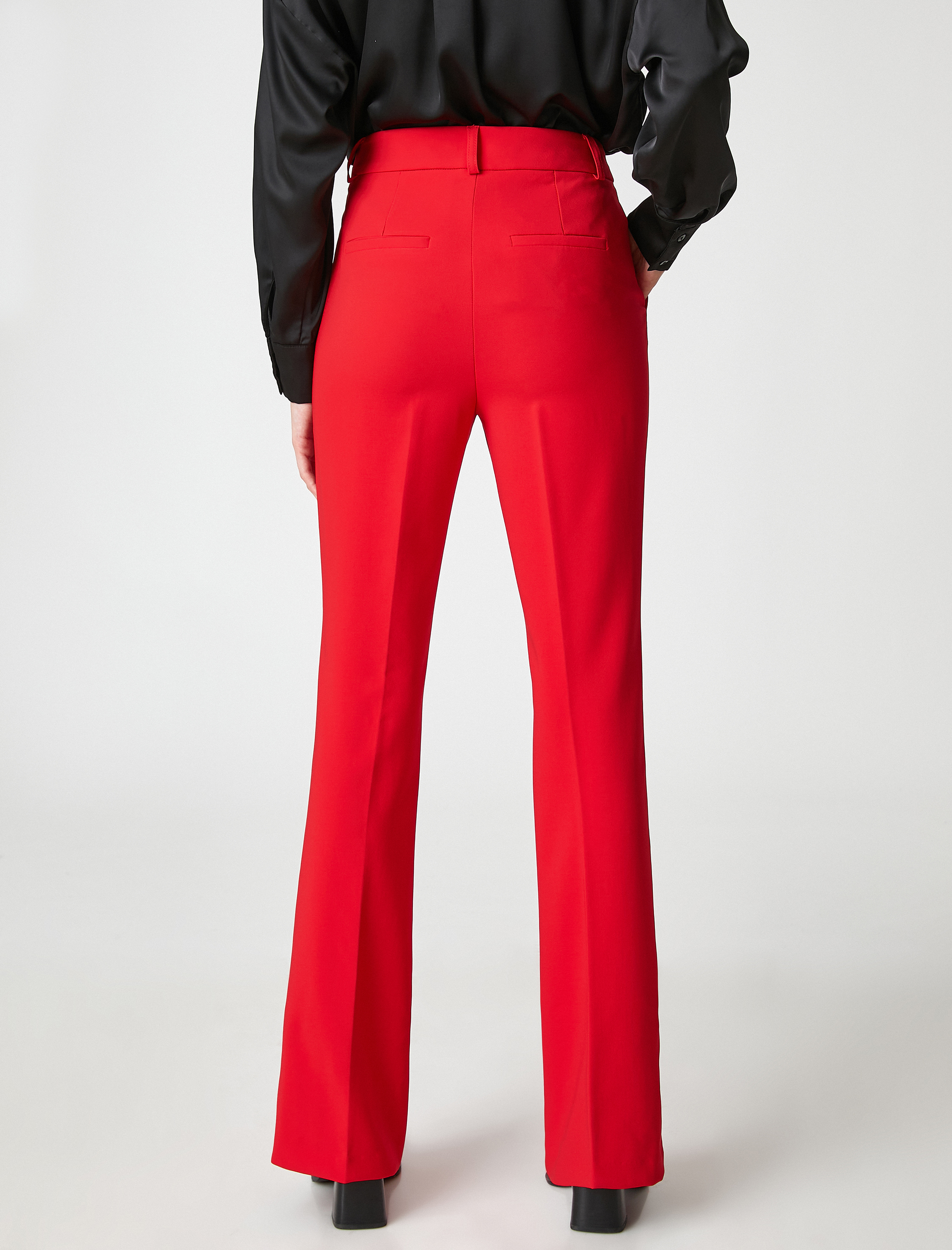   İspanyol Paça Kumaş Pantolon Cepli