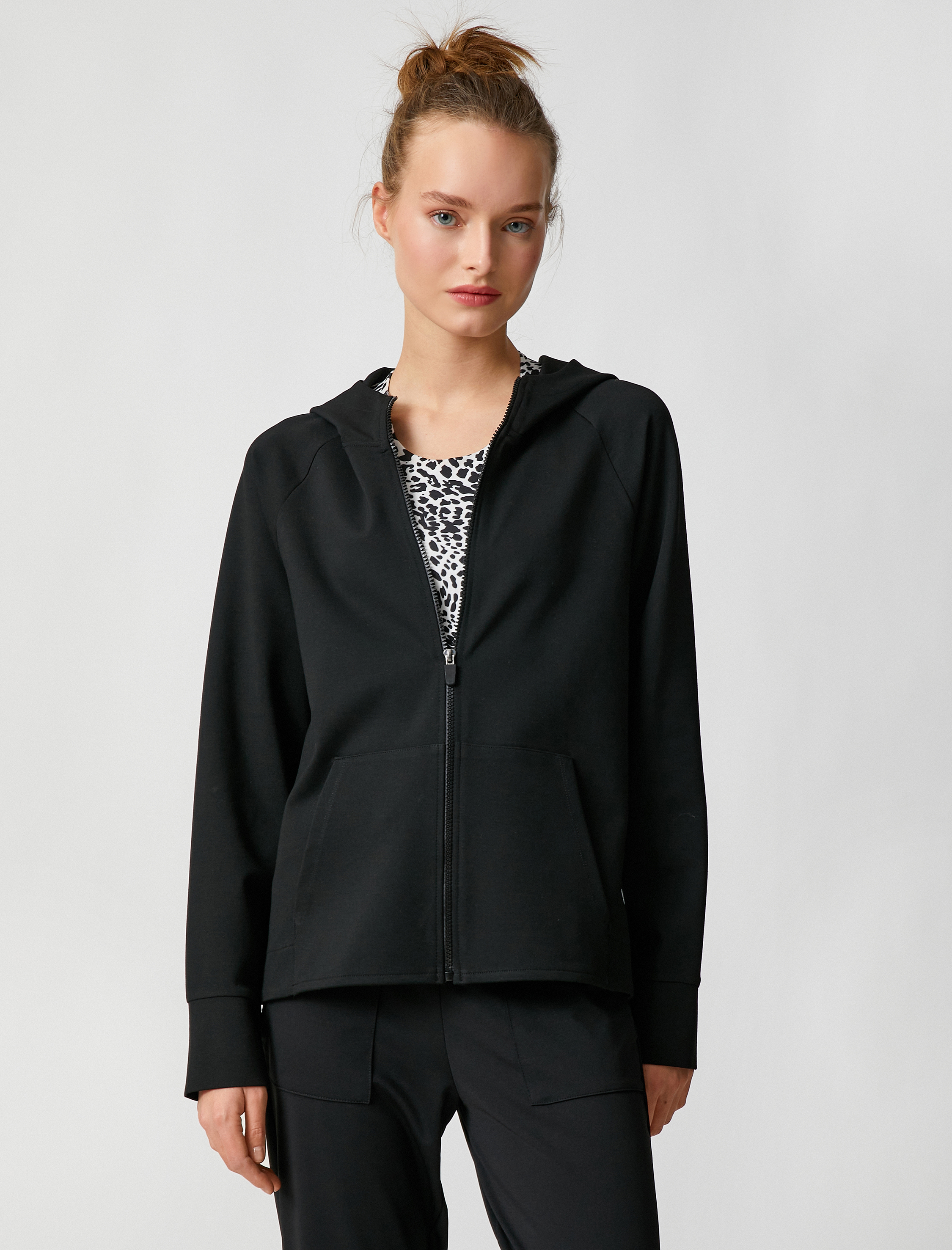   Fermuarlı Sweatshirt Kanguru Cepli Kalın Dokulu