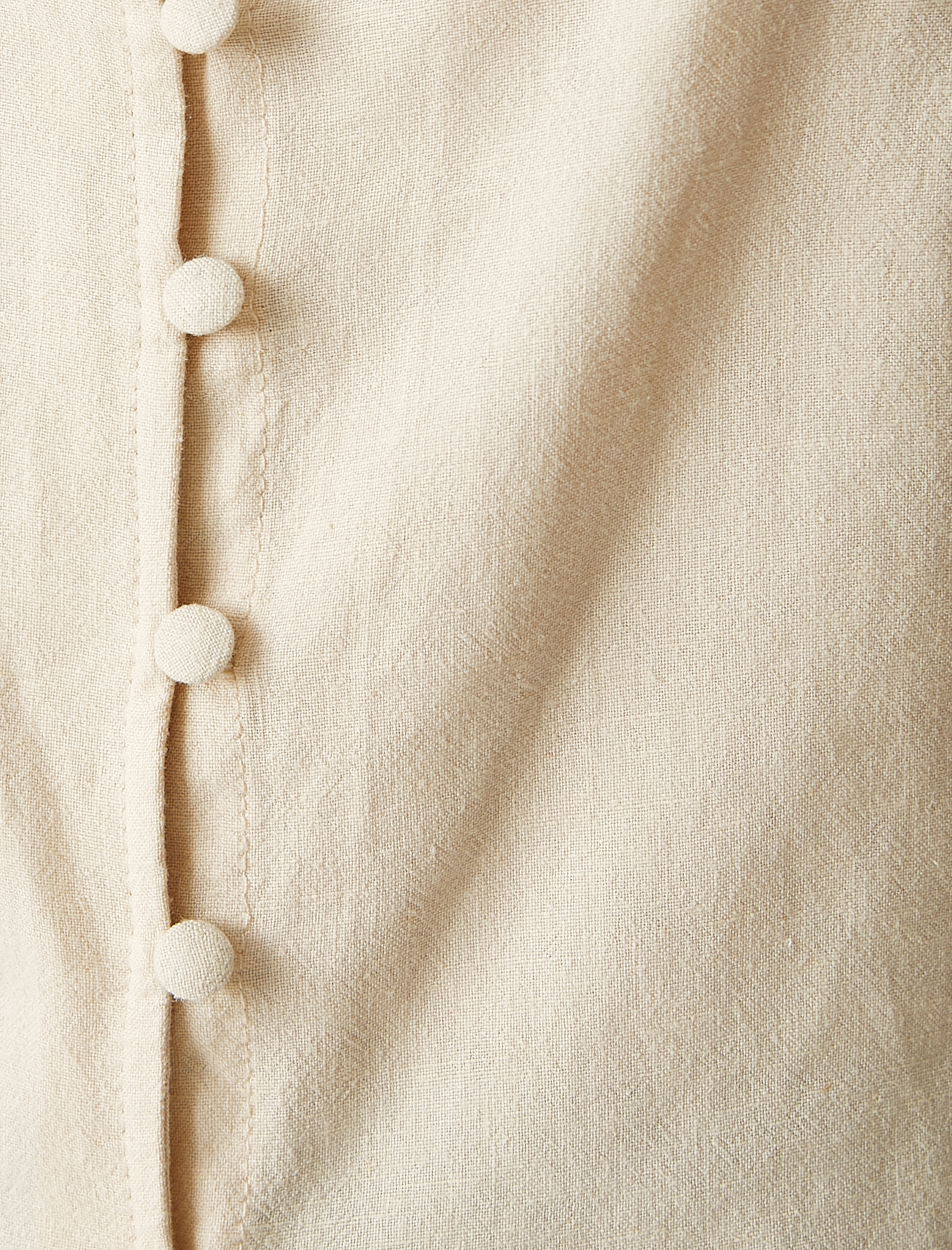   V Yaka Yelek Keten Karışımlı