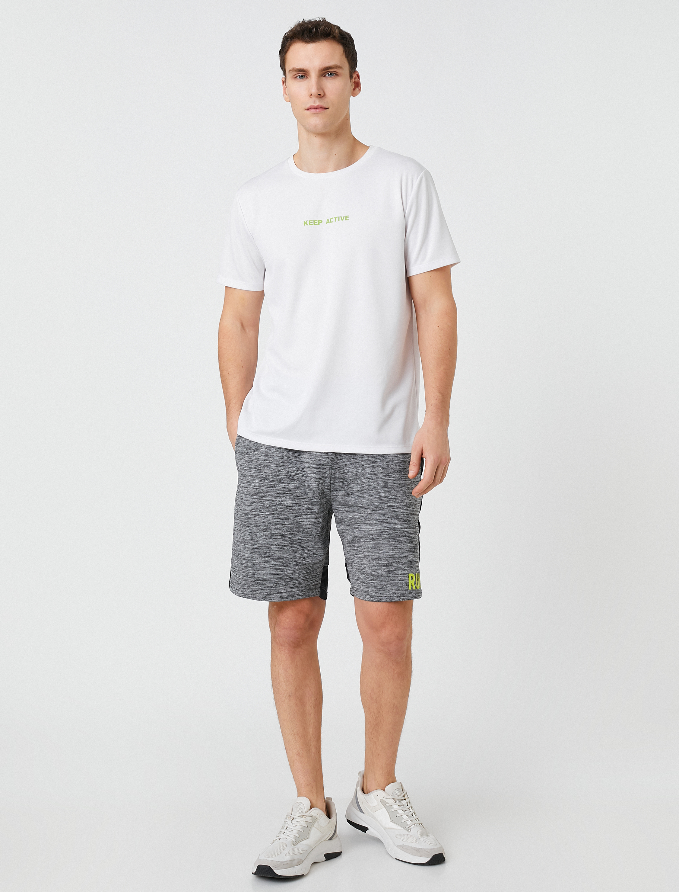   Kırçıllı Spor Şort Baskılı Beli Bağcıklı Cepli