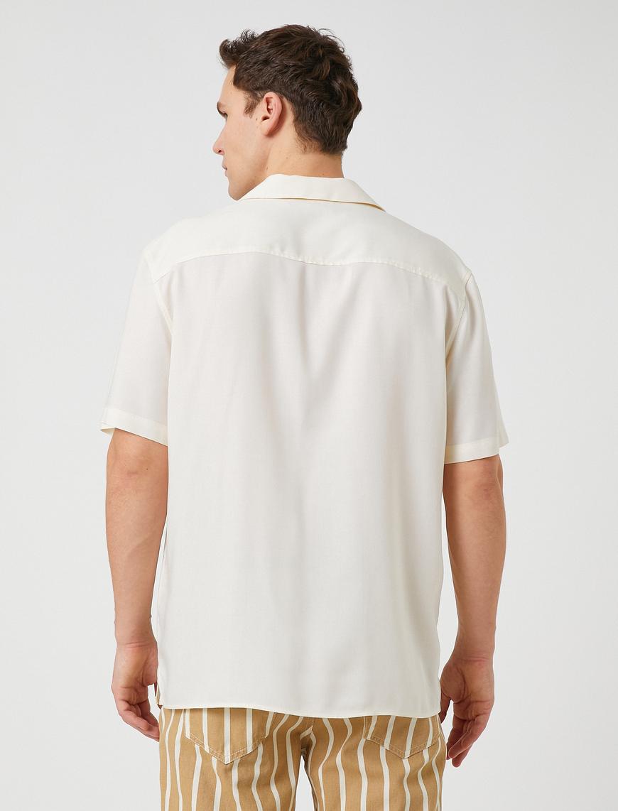   Basic Gömlek Kısa Kollu Devrik Yaka Ecovero® Viscose