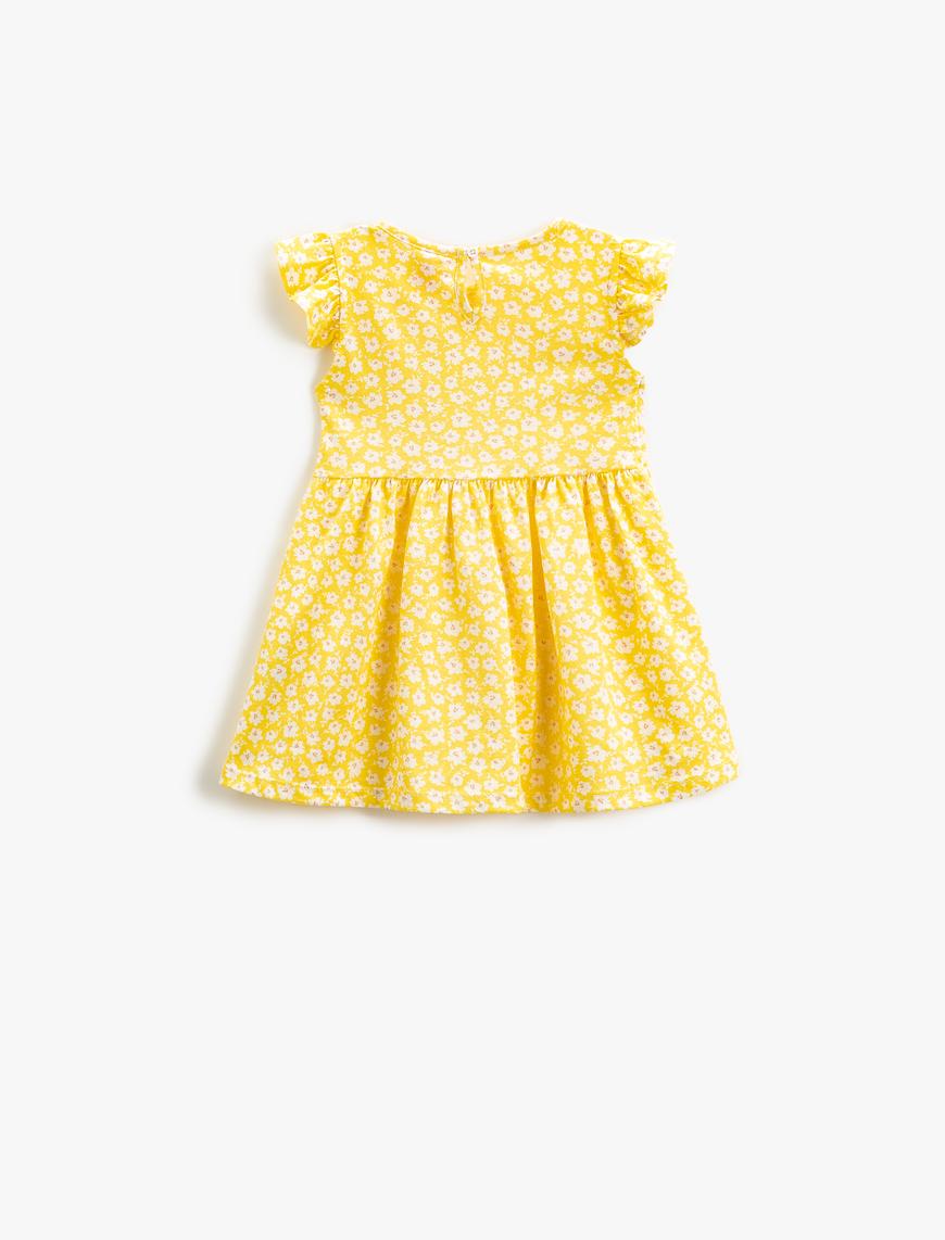  Kız Bebek Elbise Kolsuz Fırfırlı Çiçekli