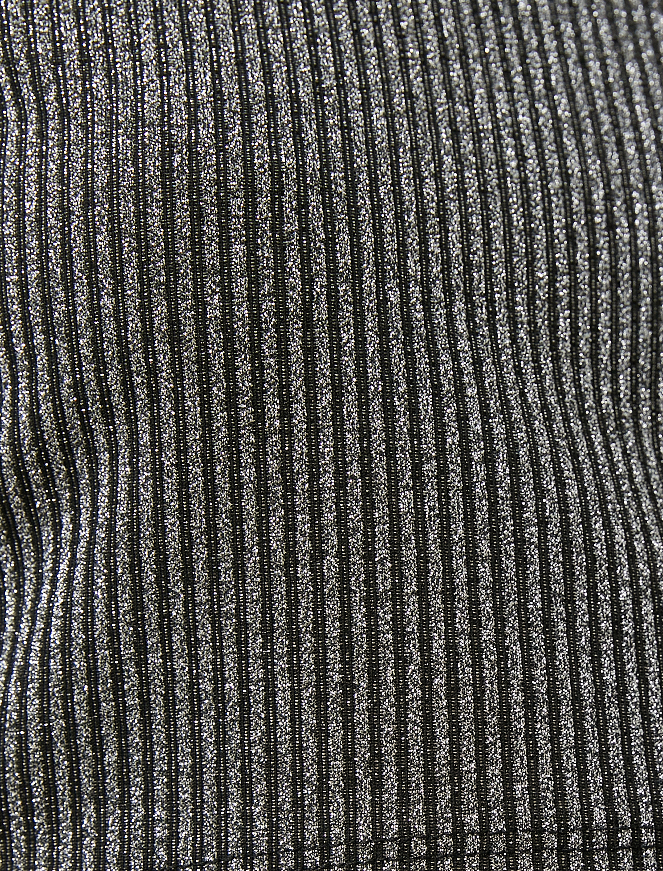   Crop Tişört Uzun Kollu Simli Arkası Fermuarlı Dik Yaka