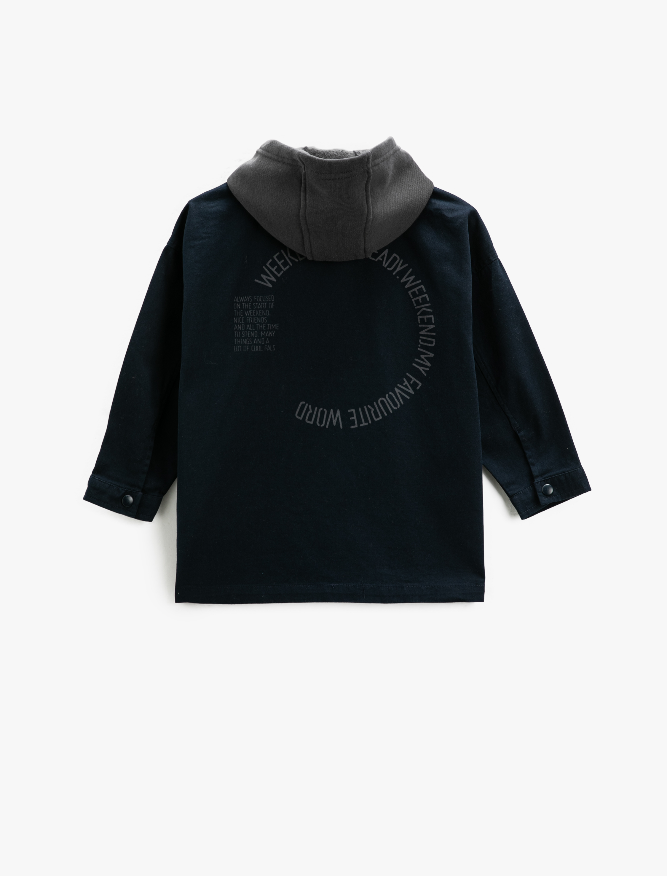  Erkek Çocuk Oversize Kapüşonlu Ceket Cepli Pamuklu