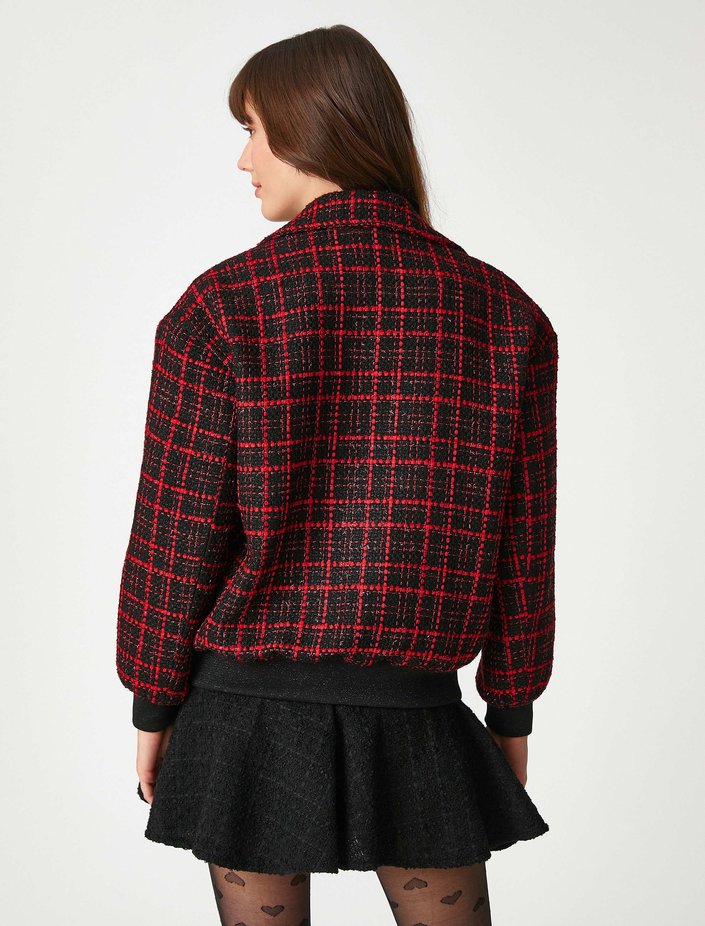   Rachel Araz X Koton - Cepli Taşlı Düğmeli Bomber Tüvit Ceket