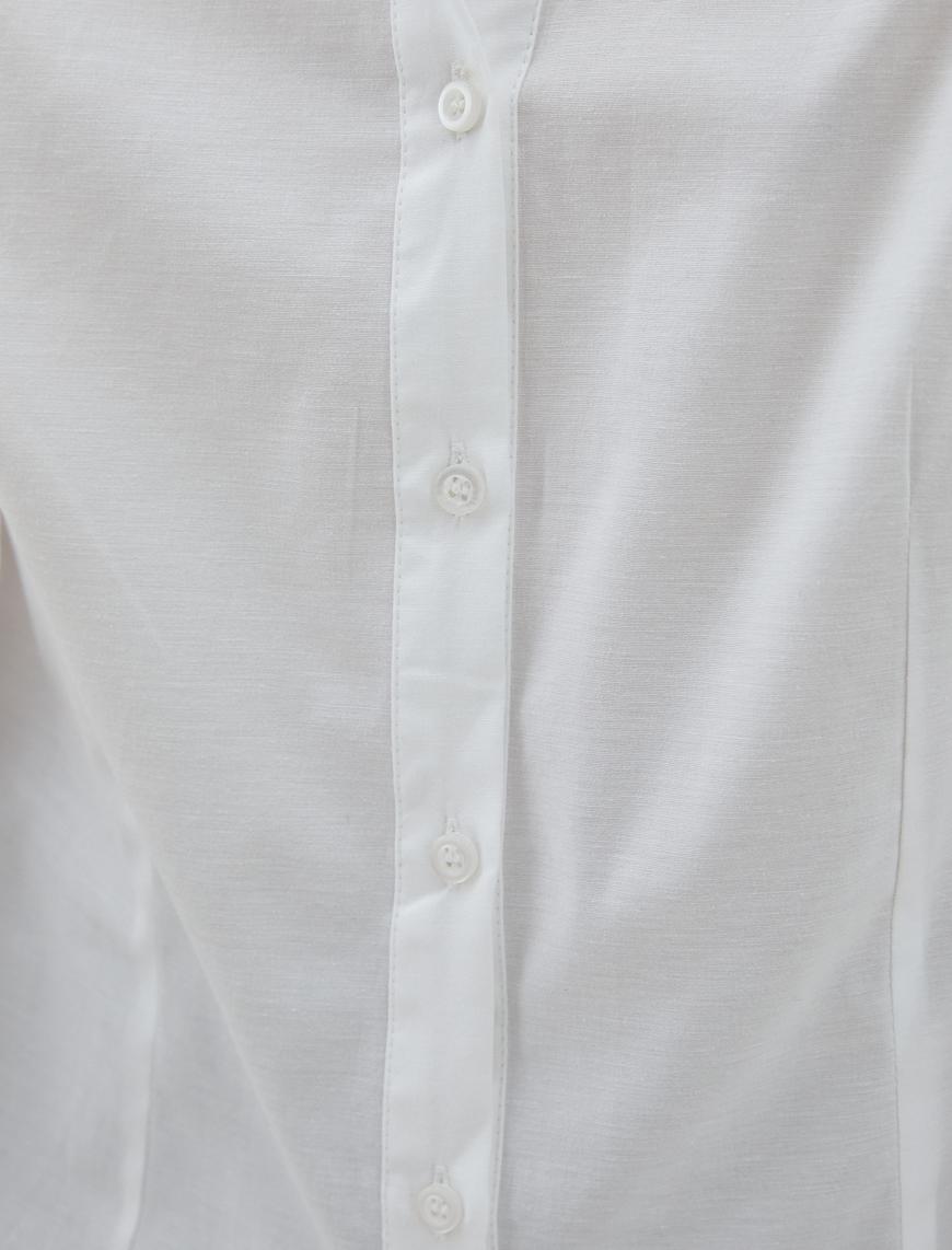   Basic Uzun Kollu Gömlek Dikiş Detaylı